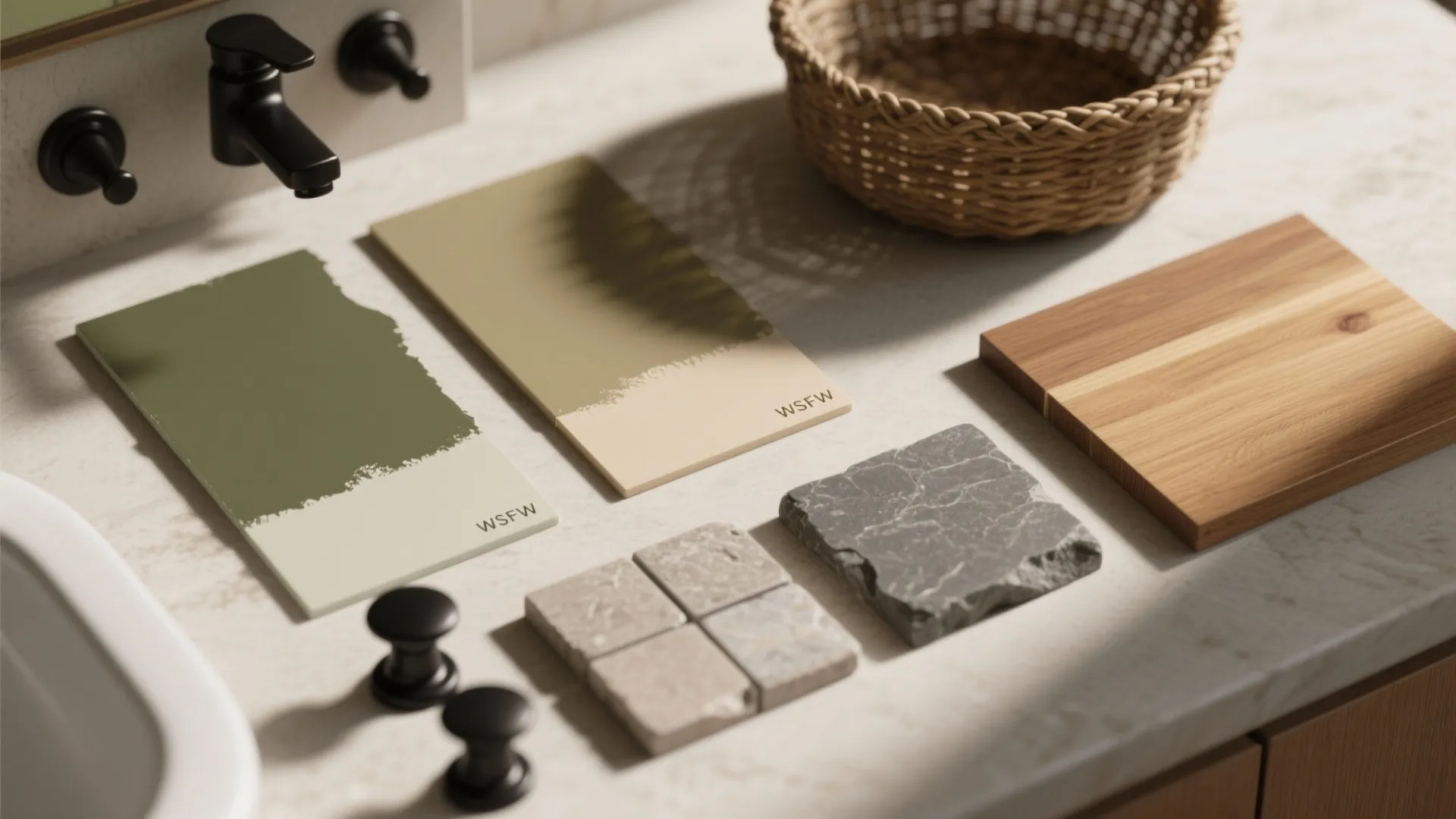 2. Earthy palette and matte finishes