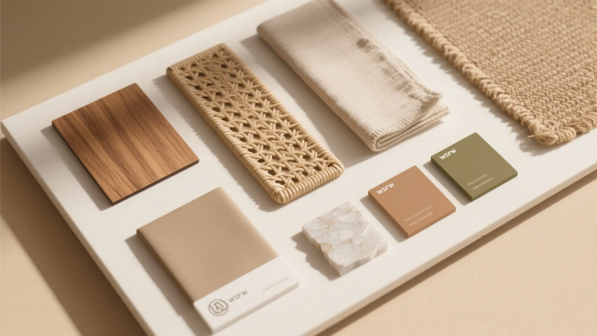 Natural wood accents and earthy palette