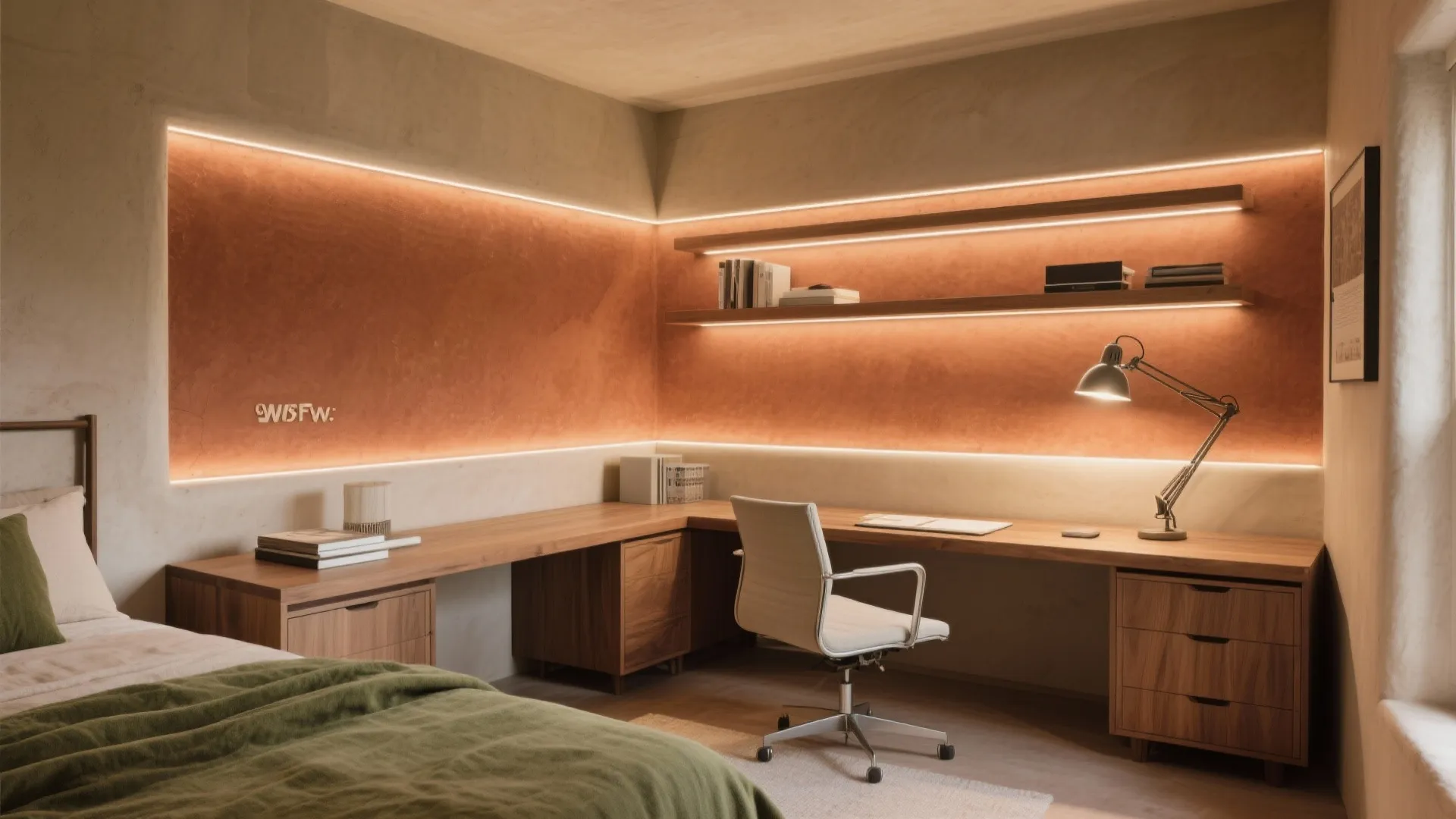 Earthy Palette, Tech-Ready Lighting