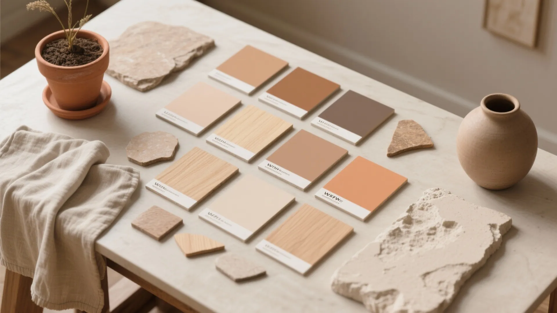 Earthy Palettes with Wood and Terracotta