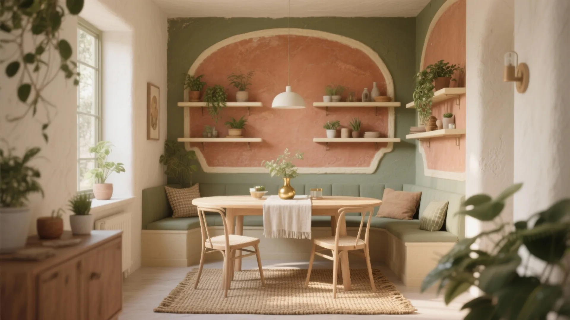 Sun-Washed Earthy Palette with Greens and Terracotta