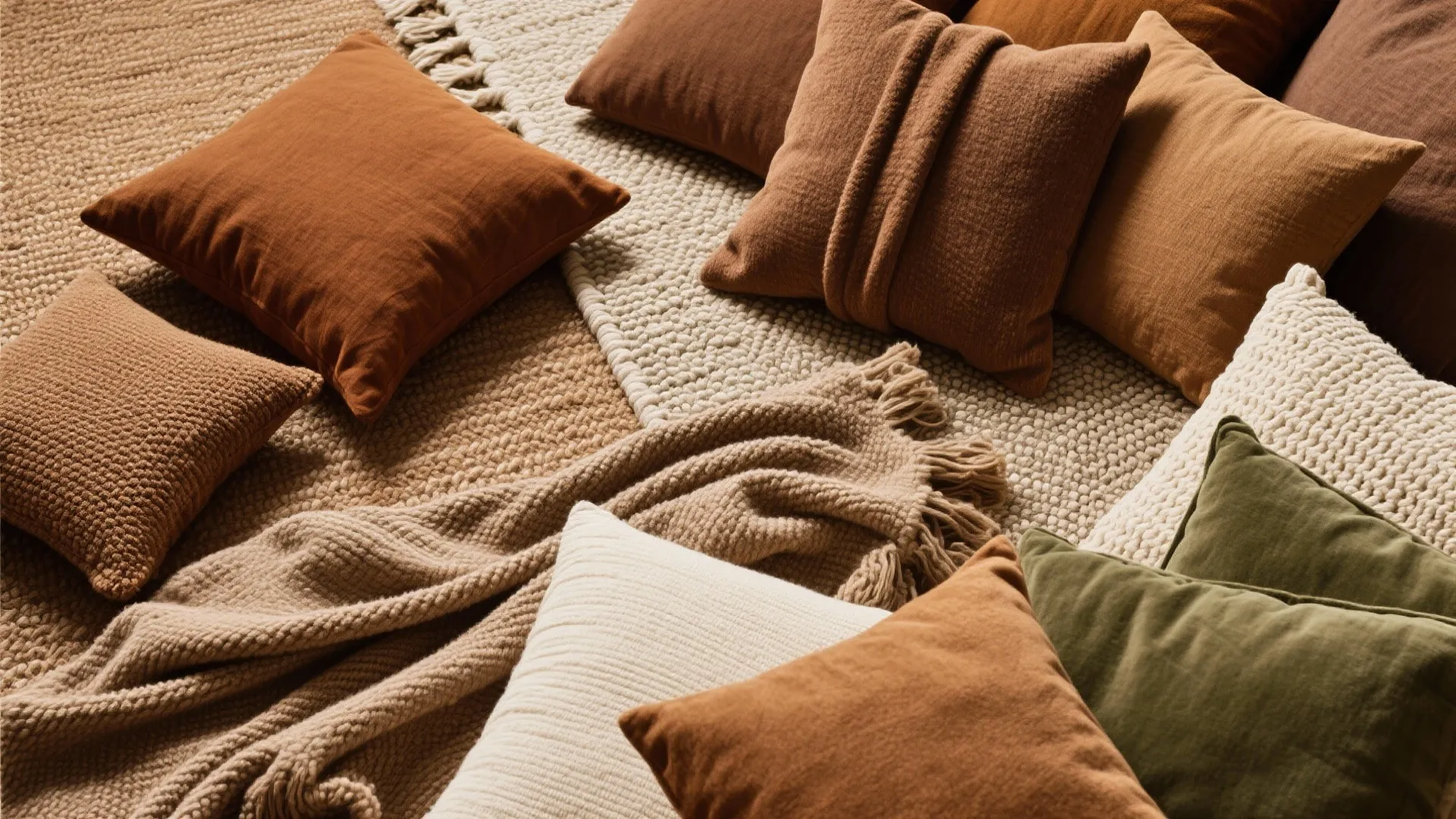 3. Earthy Textiles Layering