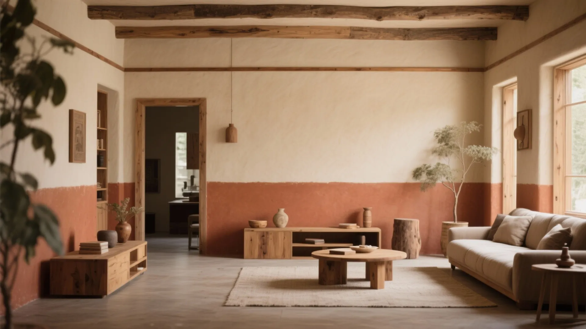 Earthy Two-Tone Walls