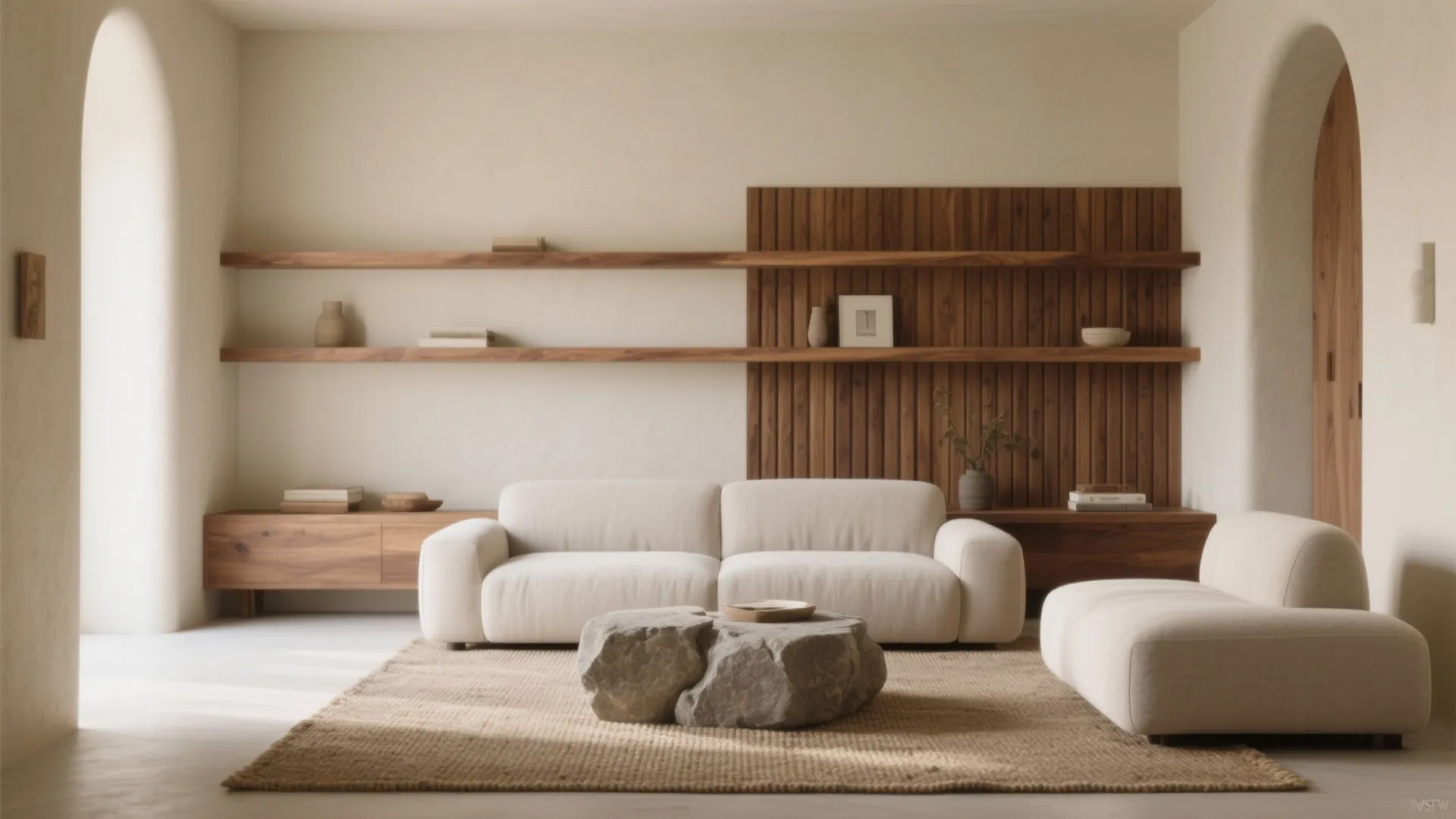 Earthy Neutrals with Wood (Warm, Grounded, and Timeless)