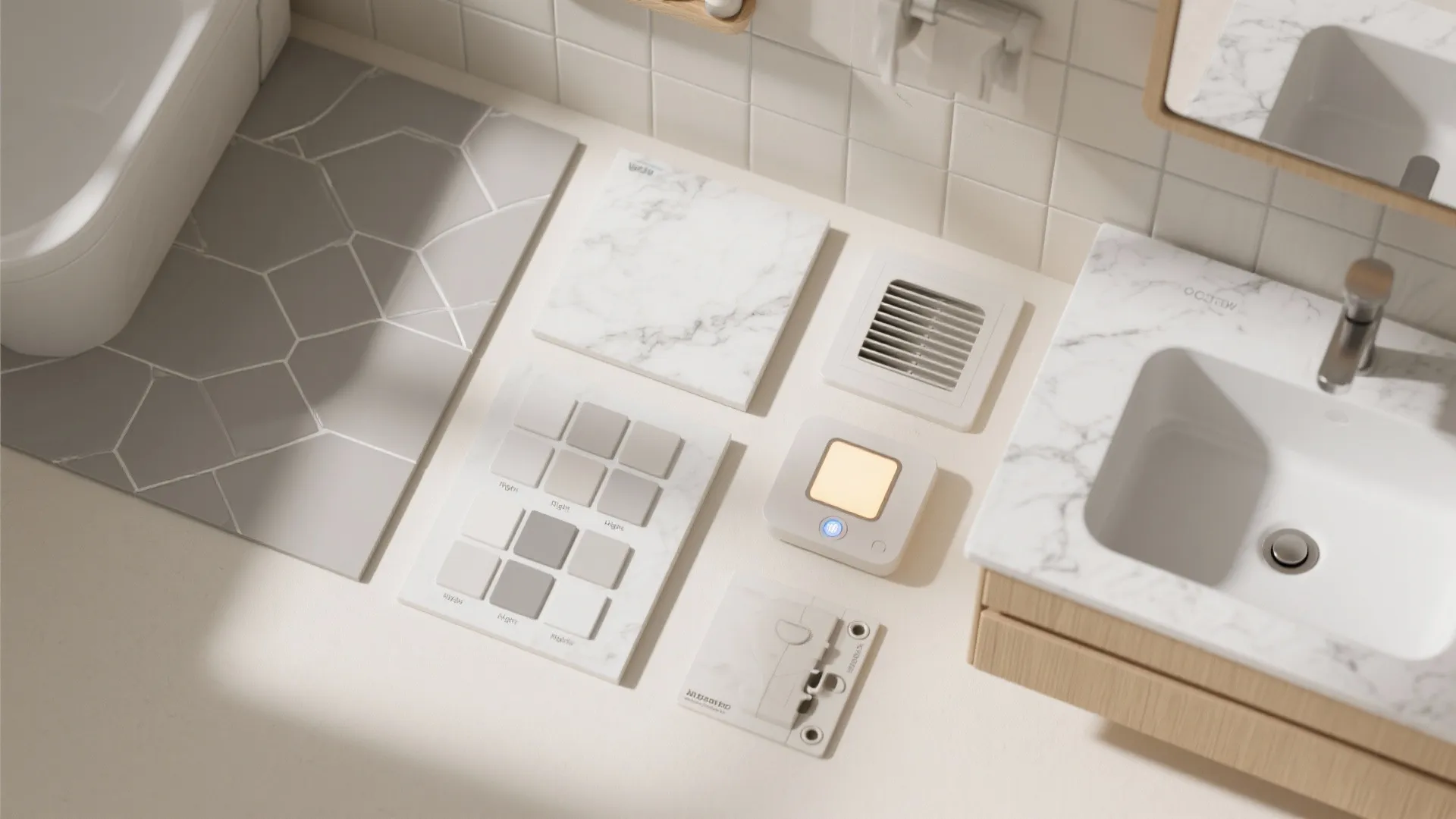 Easy-Clean Surfaces, Night Lights, and Quiet Ventilation