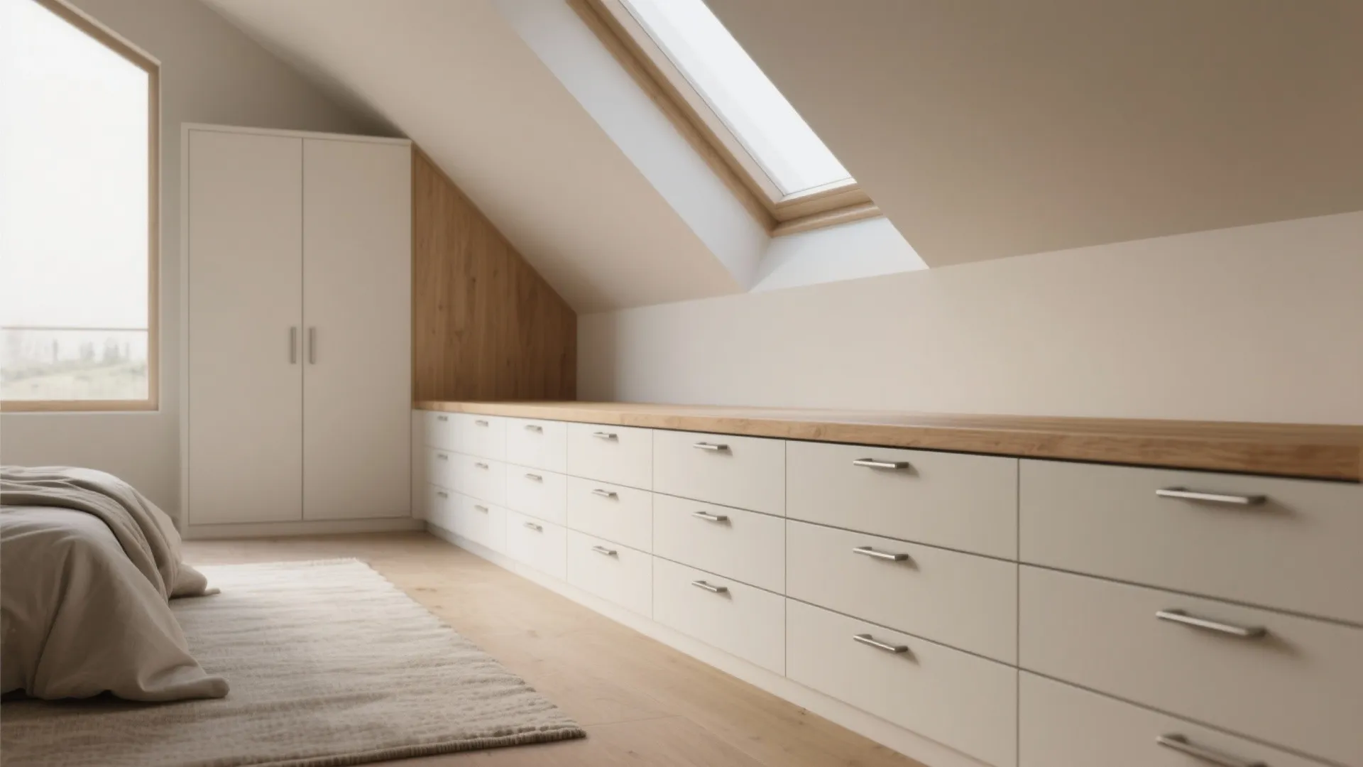 Built-in Storage Along the Eaves