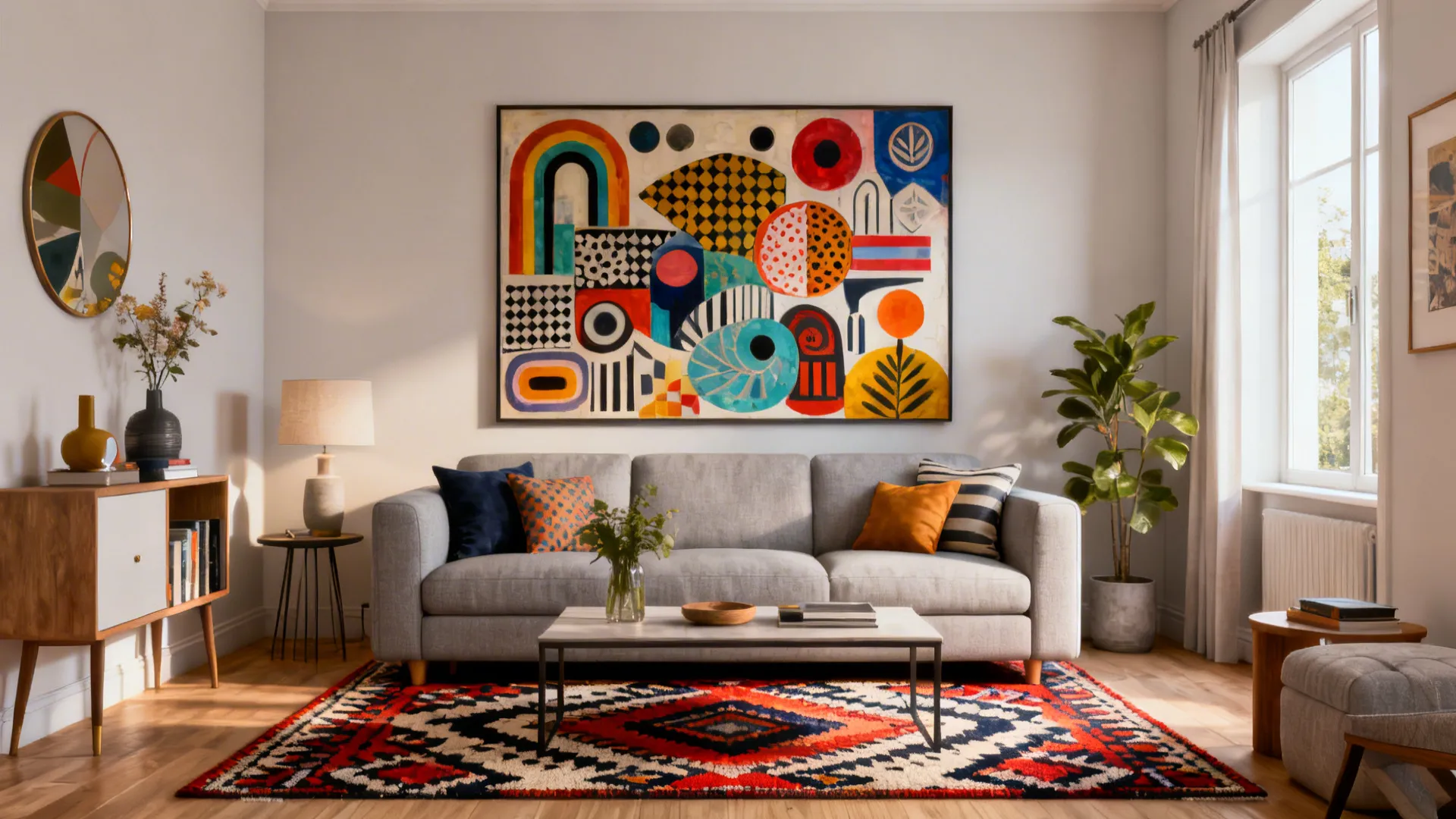5. Eclectic Art and Bold Patterns