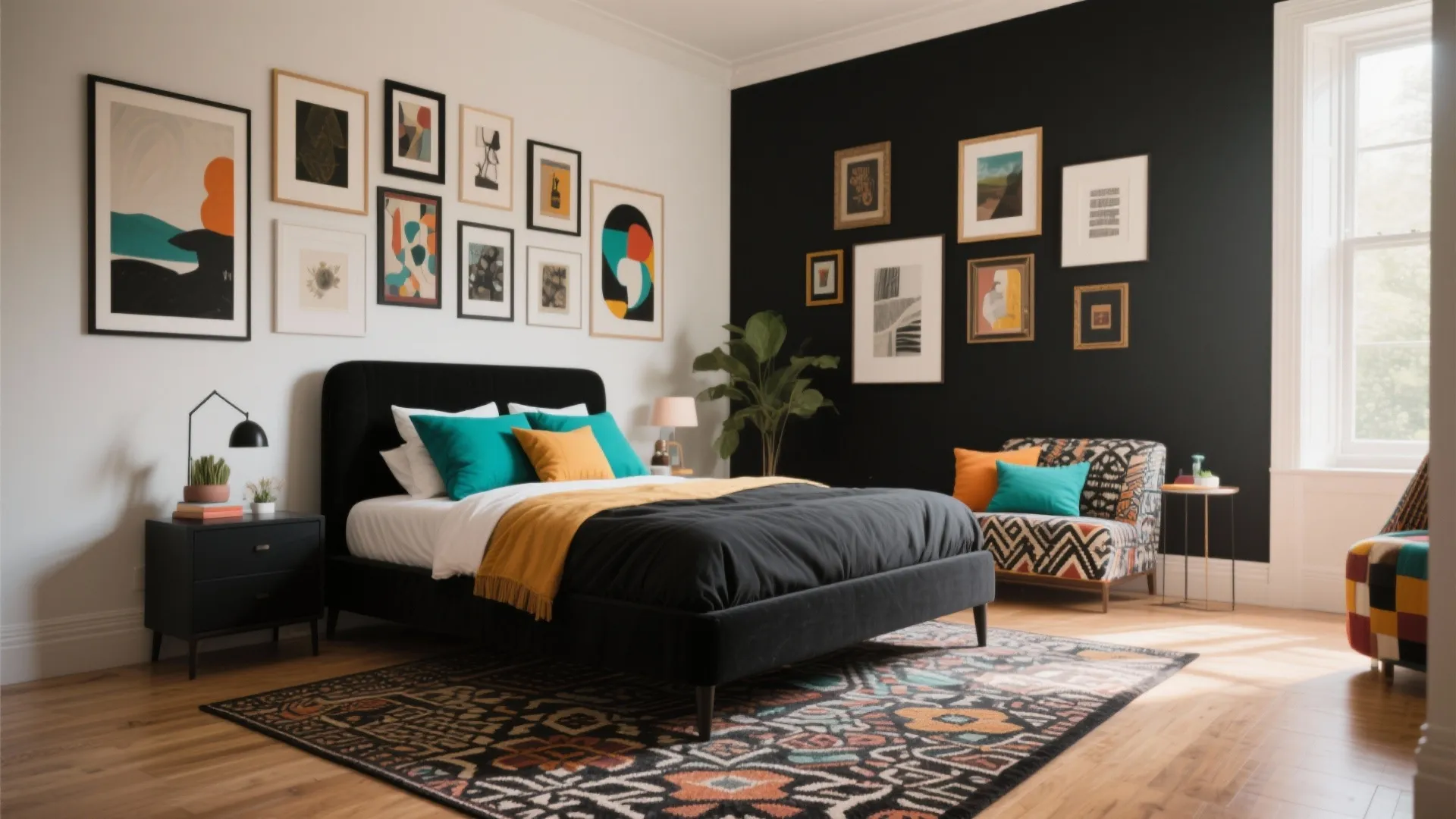 5. Eclectic Mix: Black as an Anchor for Color