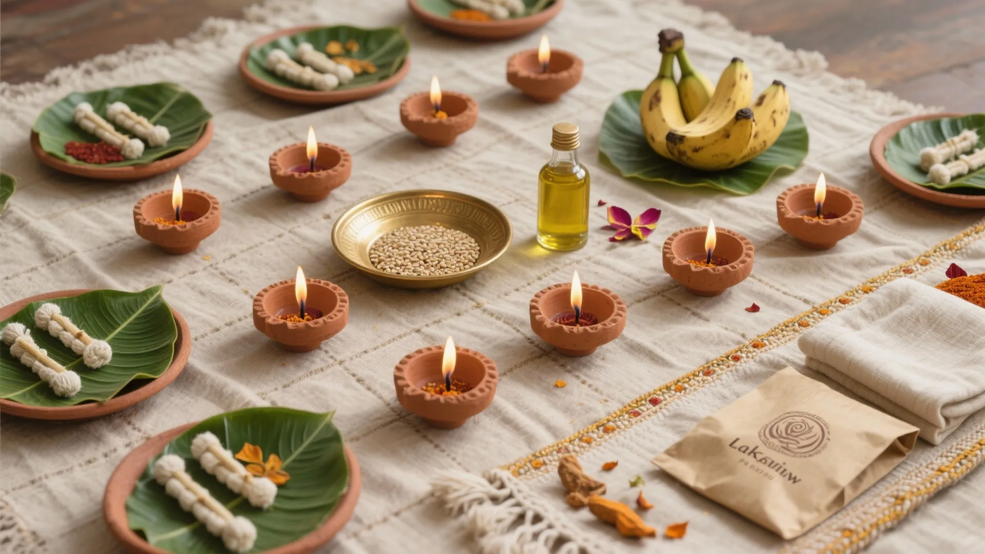 Sustainable and Biodegradable Decor: Clay, Cotton, Banana Leaf