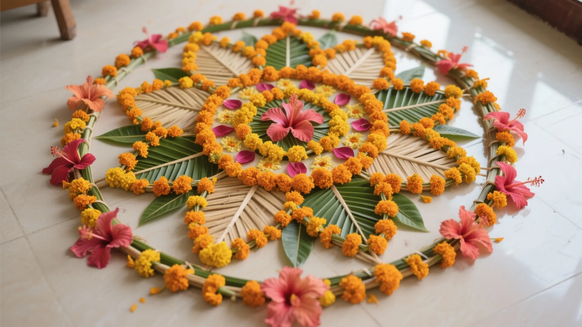 Eco-Friendly Floral Rangoli