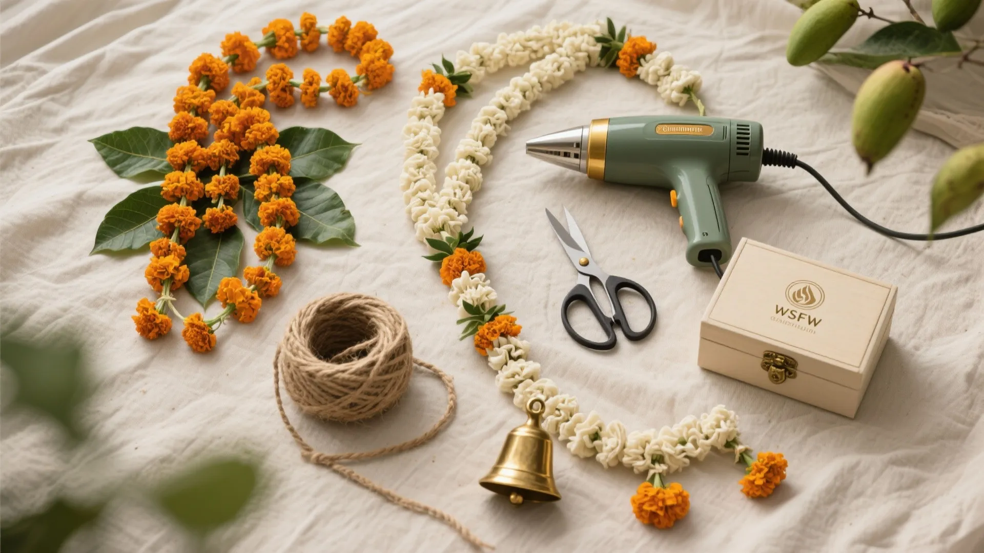 Eco-Friendly Florals and Fabric Garland Layers