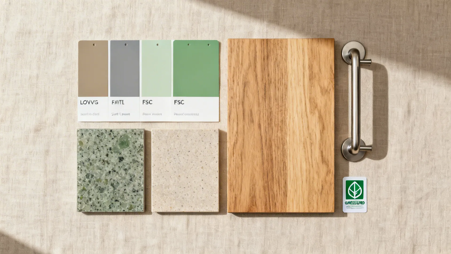 Low-VOC finishes and durable eco surfaces