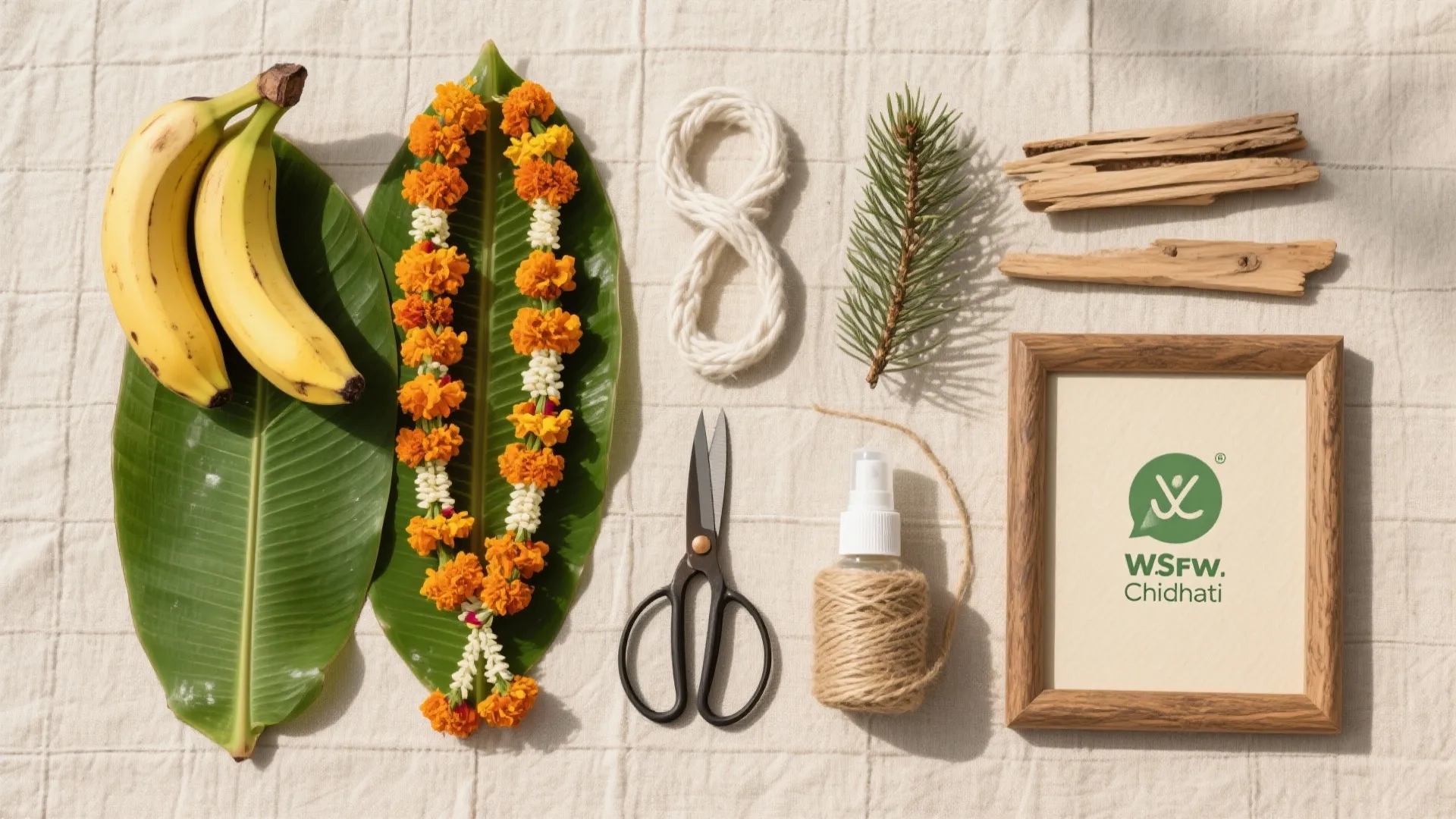 Eco-friendly Floral Backdrop (Banana Leaf + Marigold)