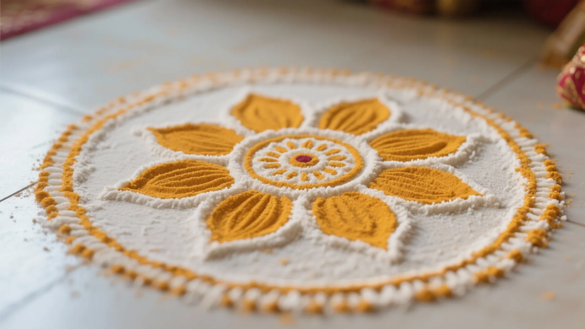 Ritual Nook with Kolam or Rangoli