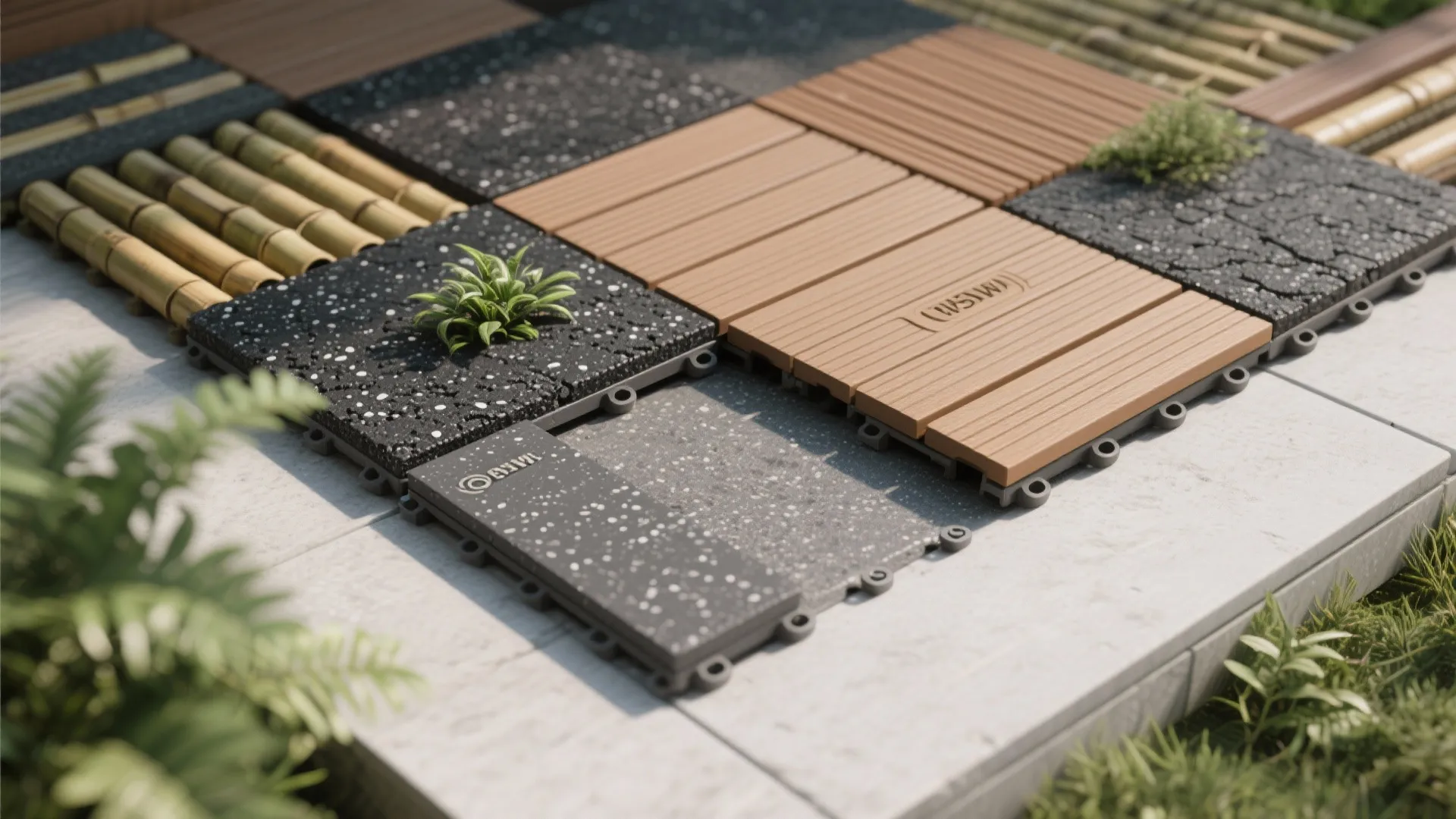 Idea 4: Eco-friendly underfoot—rubber and bamboo composites