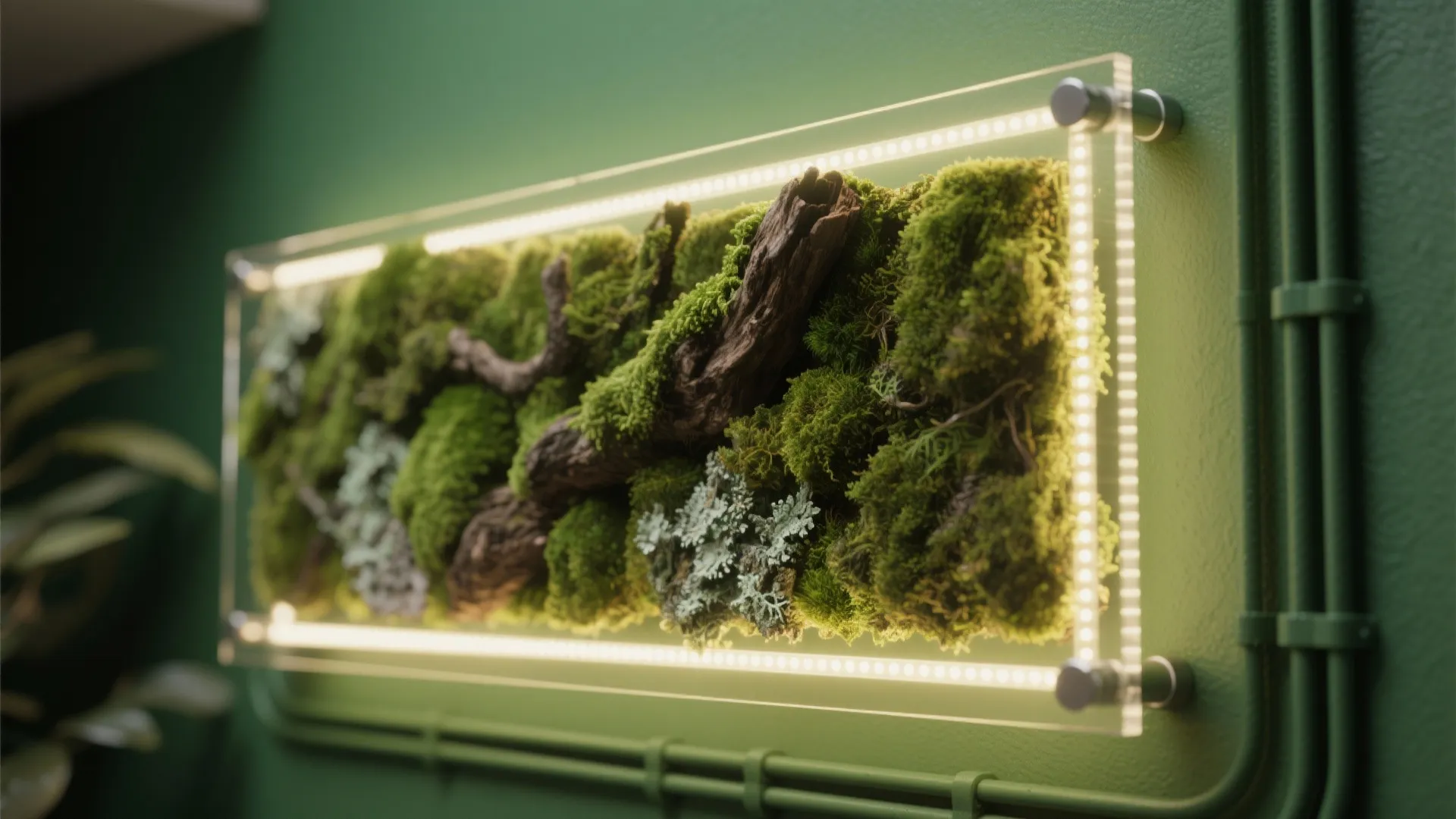 Backlit panels and edge-lit glass for a floating effect