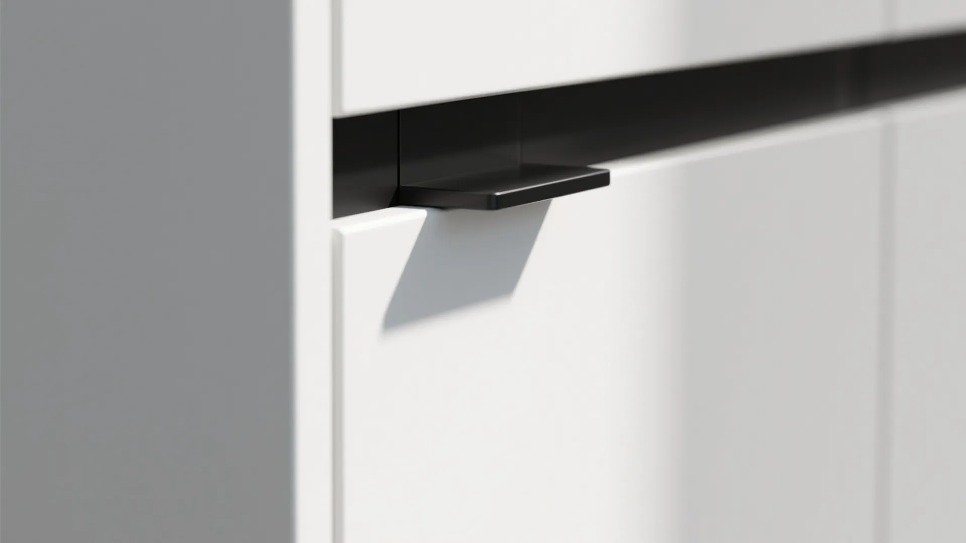 4. Slim Black Edge Pulls for a Seamless Finish