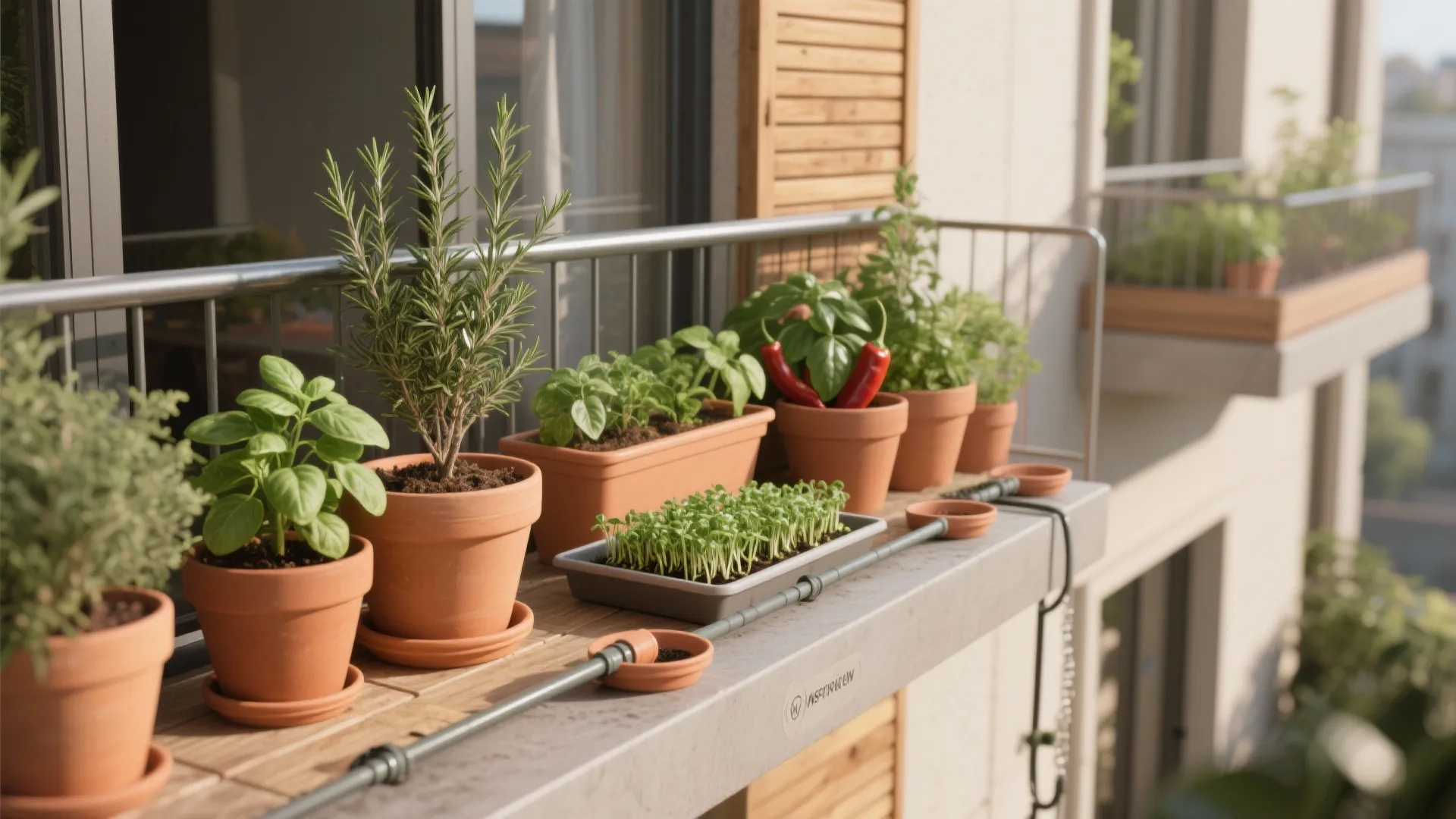Edible Balcony Garden: Herbs and Microgreens