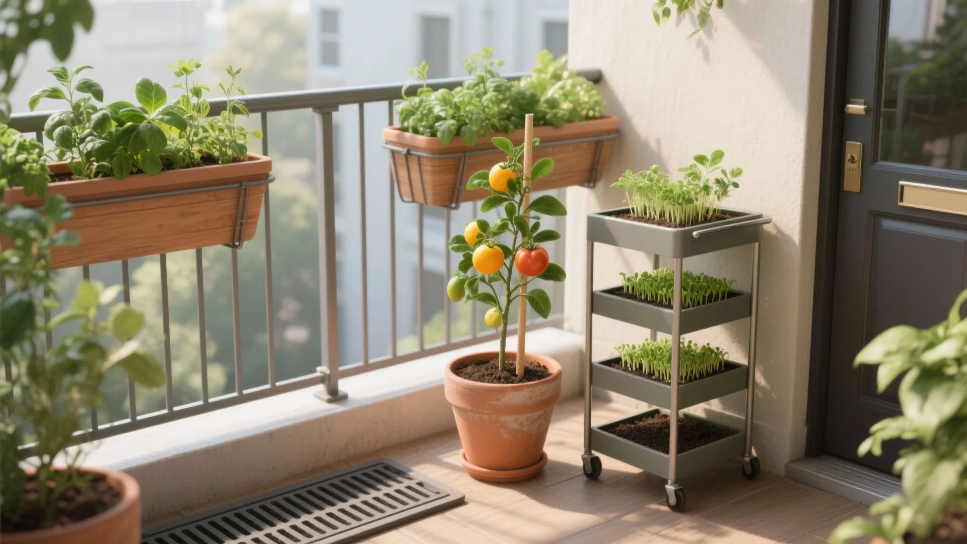 Edible Balcony: Herbs, Dwarf Fruit, and Microgreens