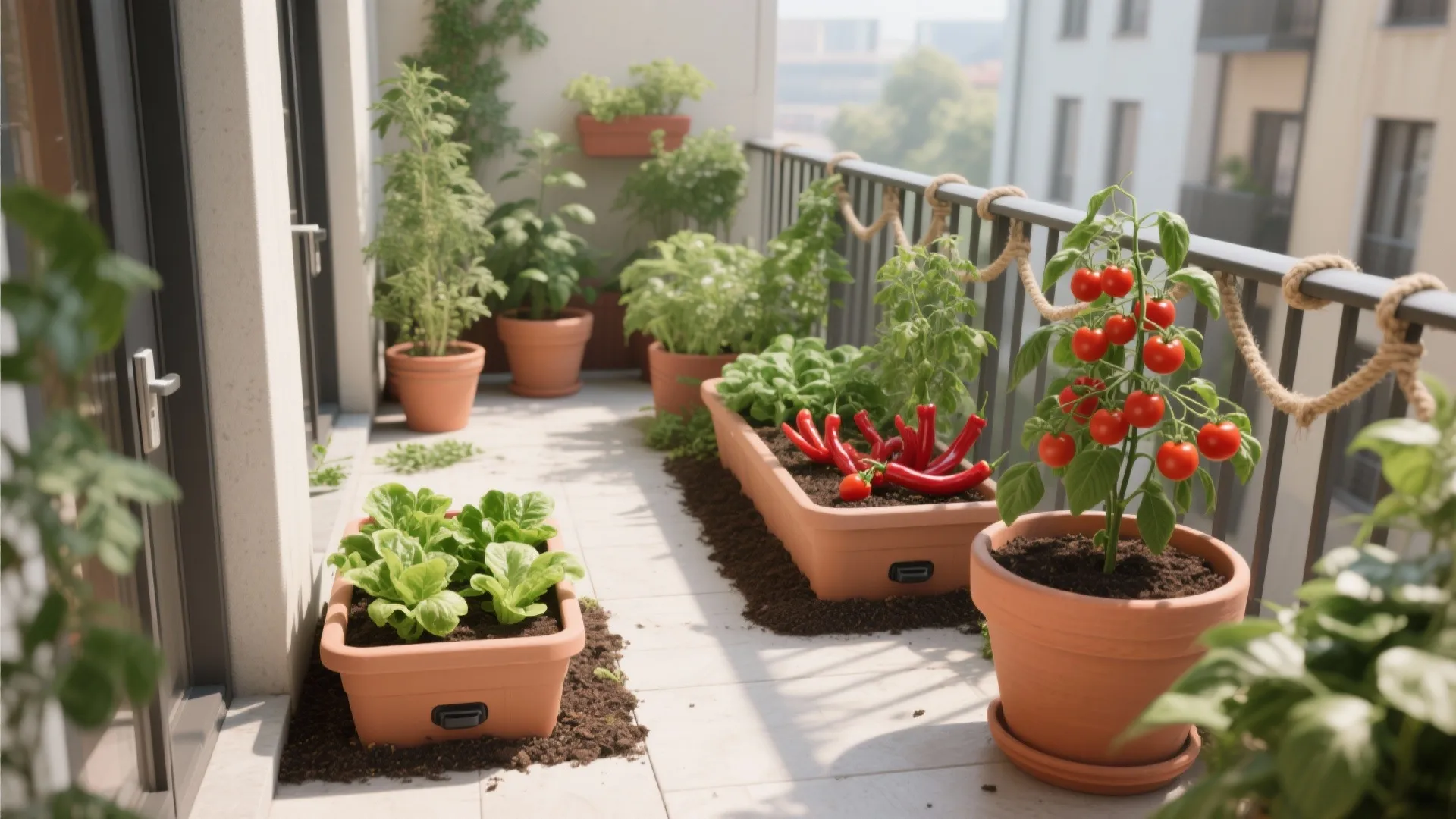 Edible micro-garden in containers