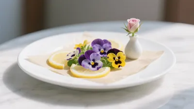 Spring-Inspired Table Centerpiece with Edible Flowers