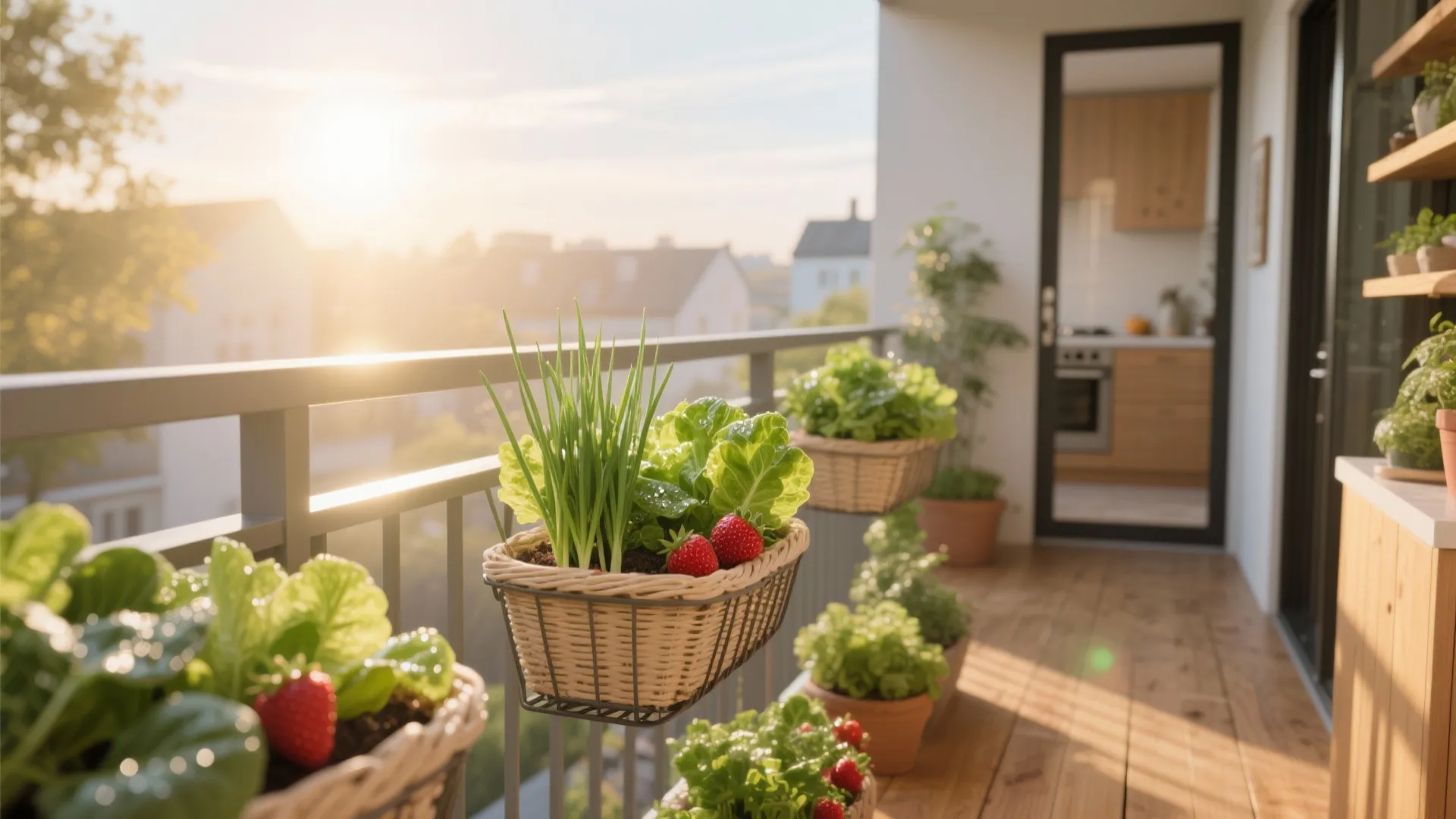 Lightweight Edible Baskets for Morning Sun Balconies