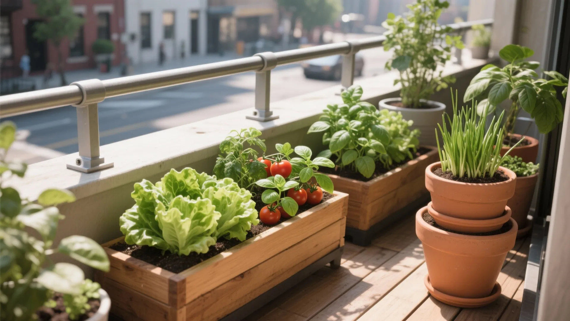 Edible Micro-Garden: Rail Planters + Stackable Pots