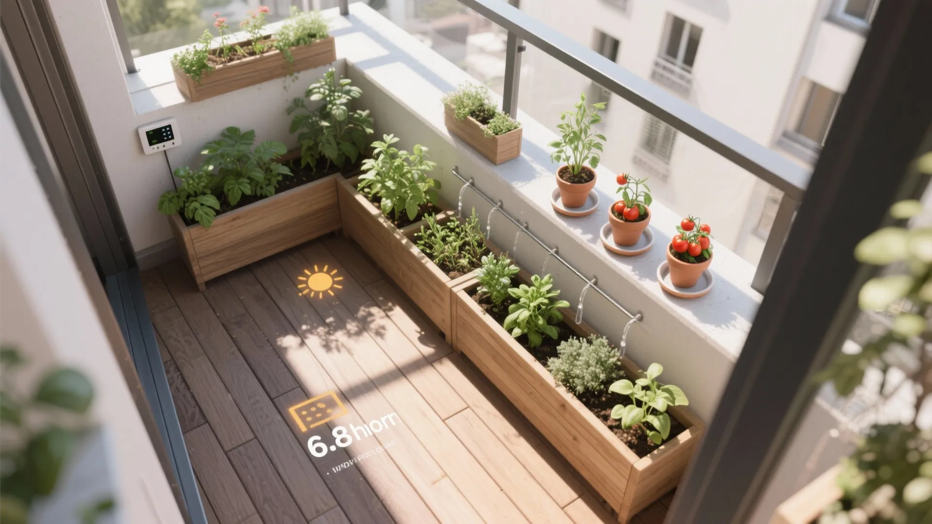 Edible micro garden: herbs, salad leaves, and dwarf veg