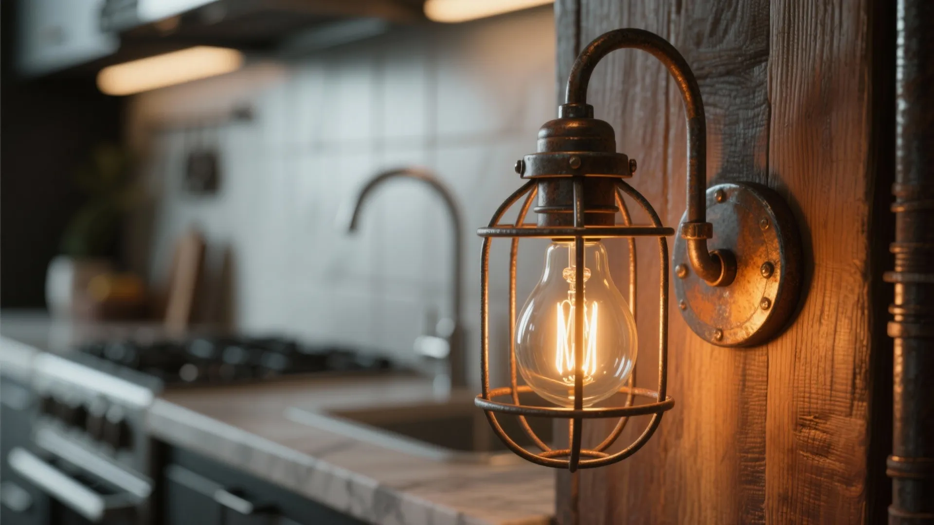 2. Edison bulb cage sconce