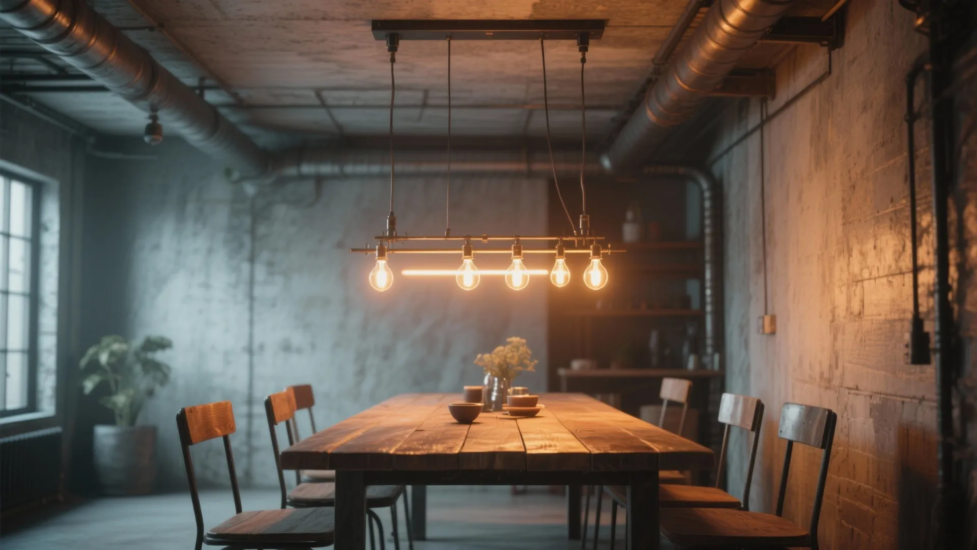 2. Industrial Edison Bulbs for Lofty Character