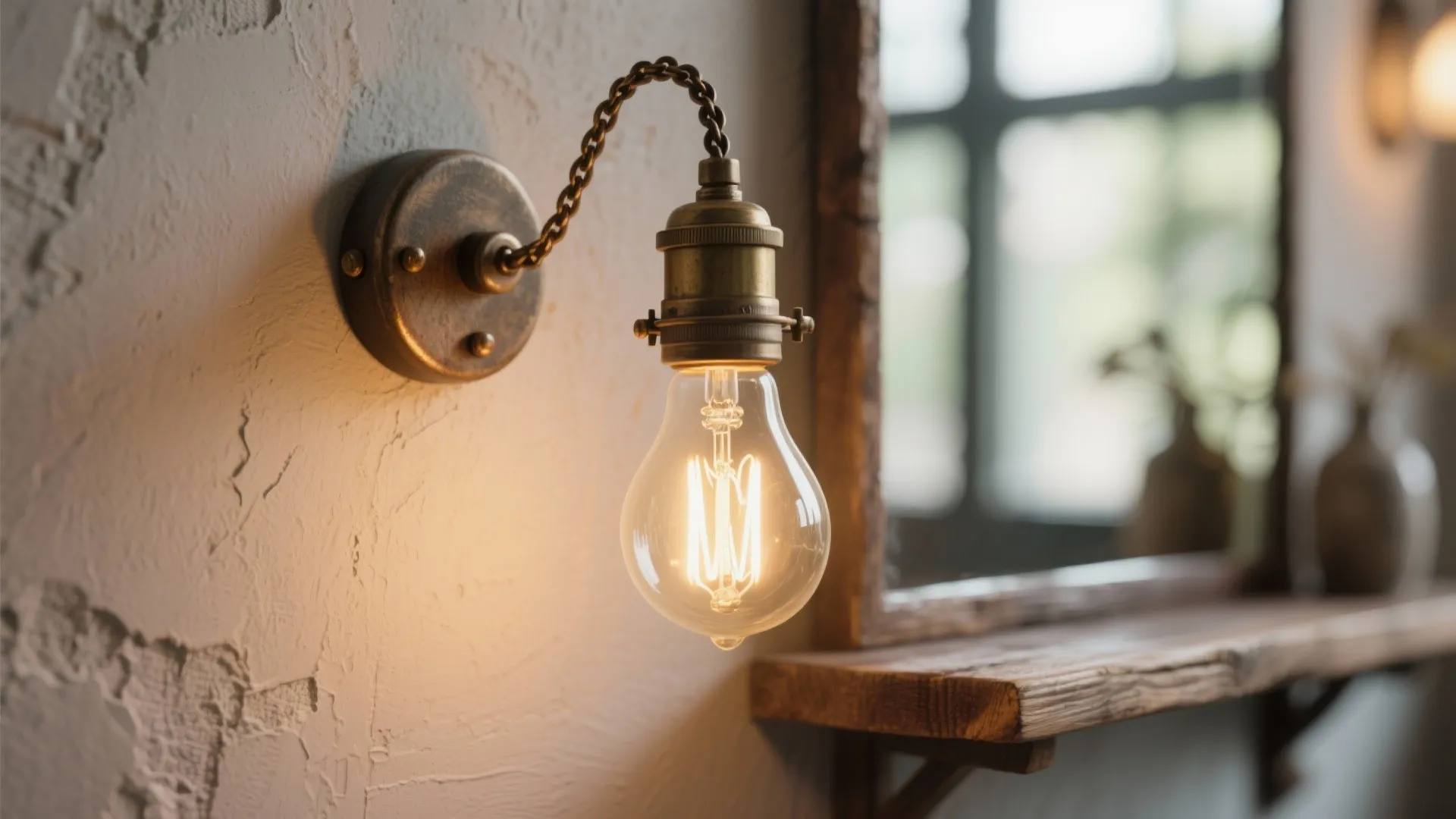 1. Vintage Edison Pull Chain Sconce