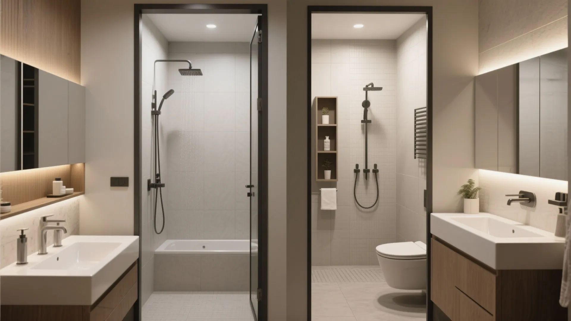 4. Two bathrooms with efficient layouts