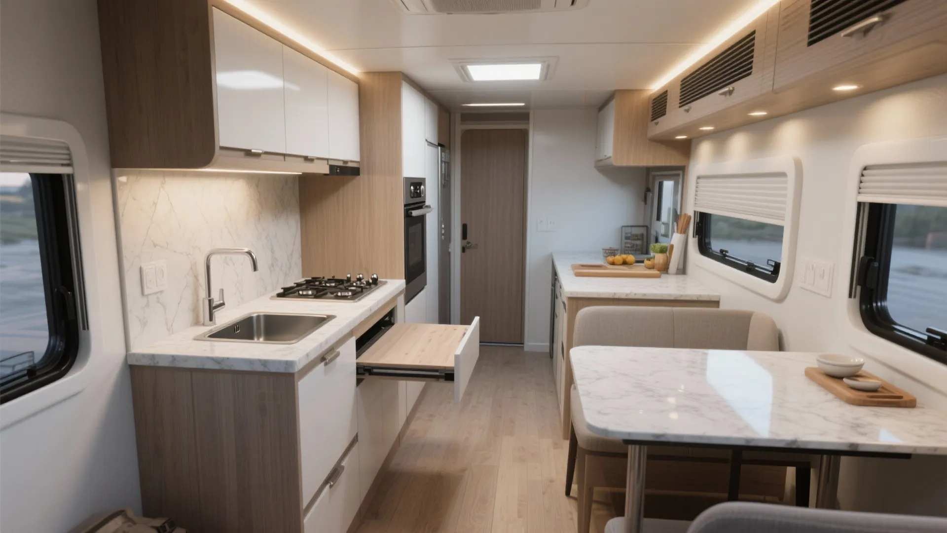 3. Efficient Galley Kitchen with Smart Work Triangle