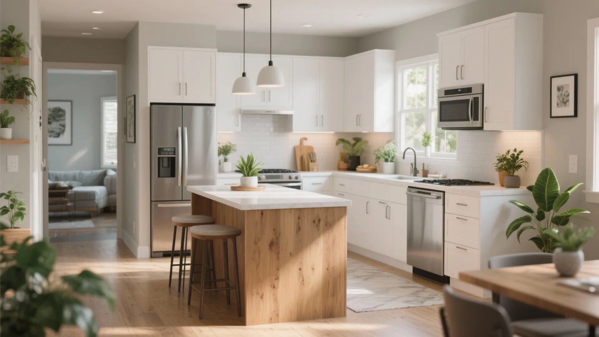 4. Kitchen efficiency: galley or L-shape with island