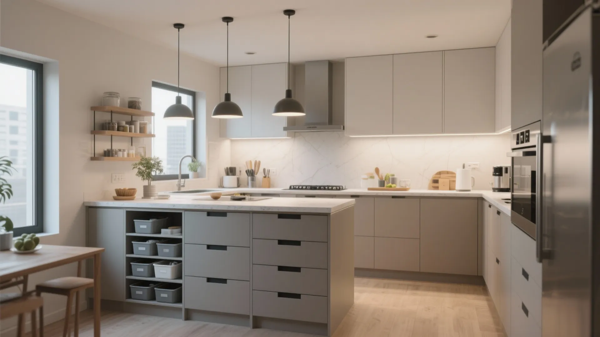 4. Efficient Kitchen Work Triangle