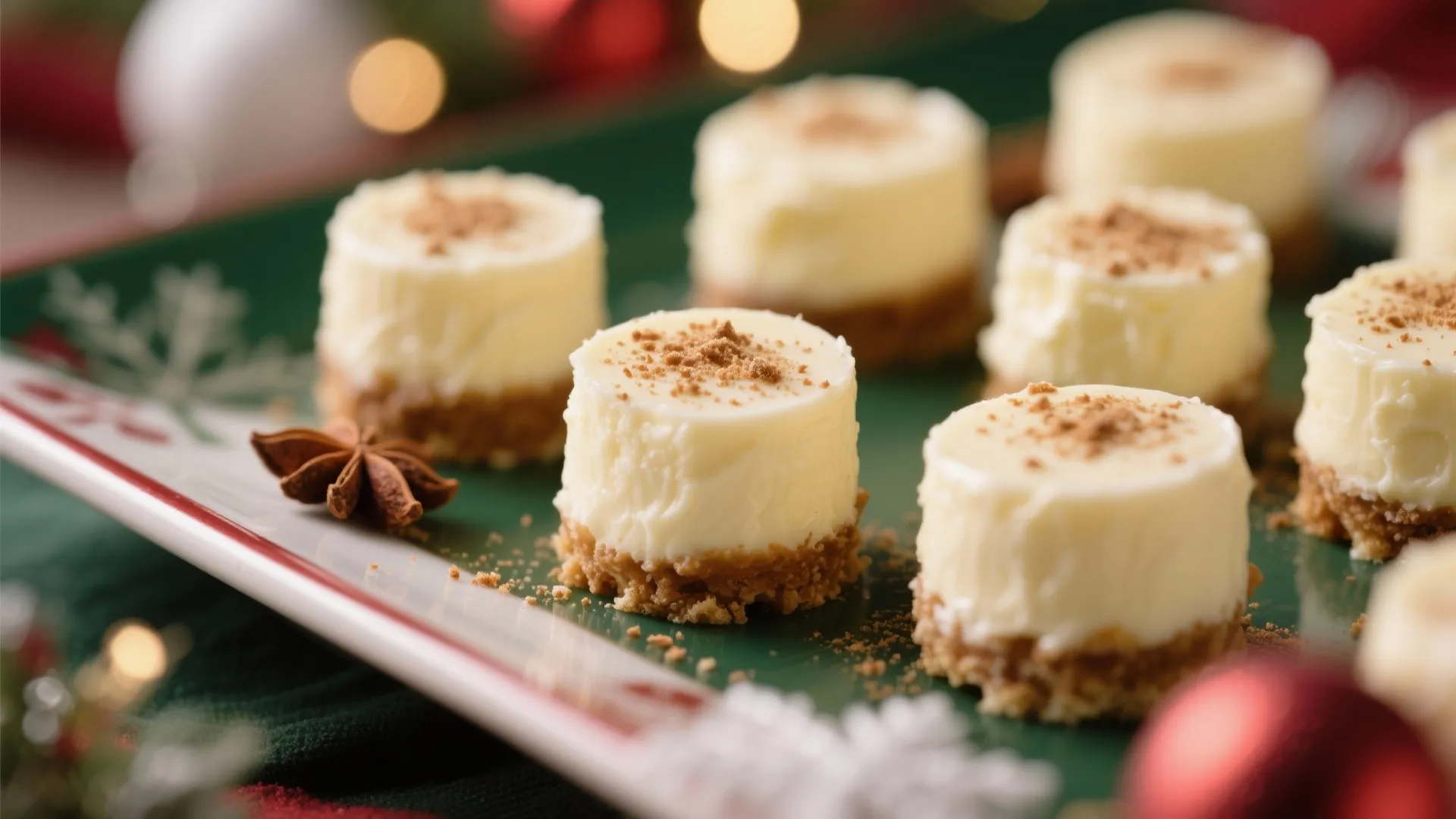 6. Eggnog Cheesecake Bites