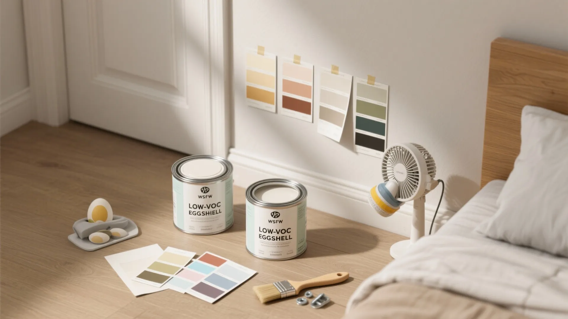 3. Low-VOC eggshell for bedrooms and rental units