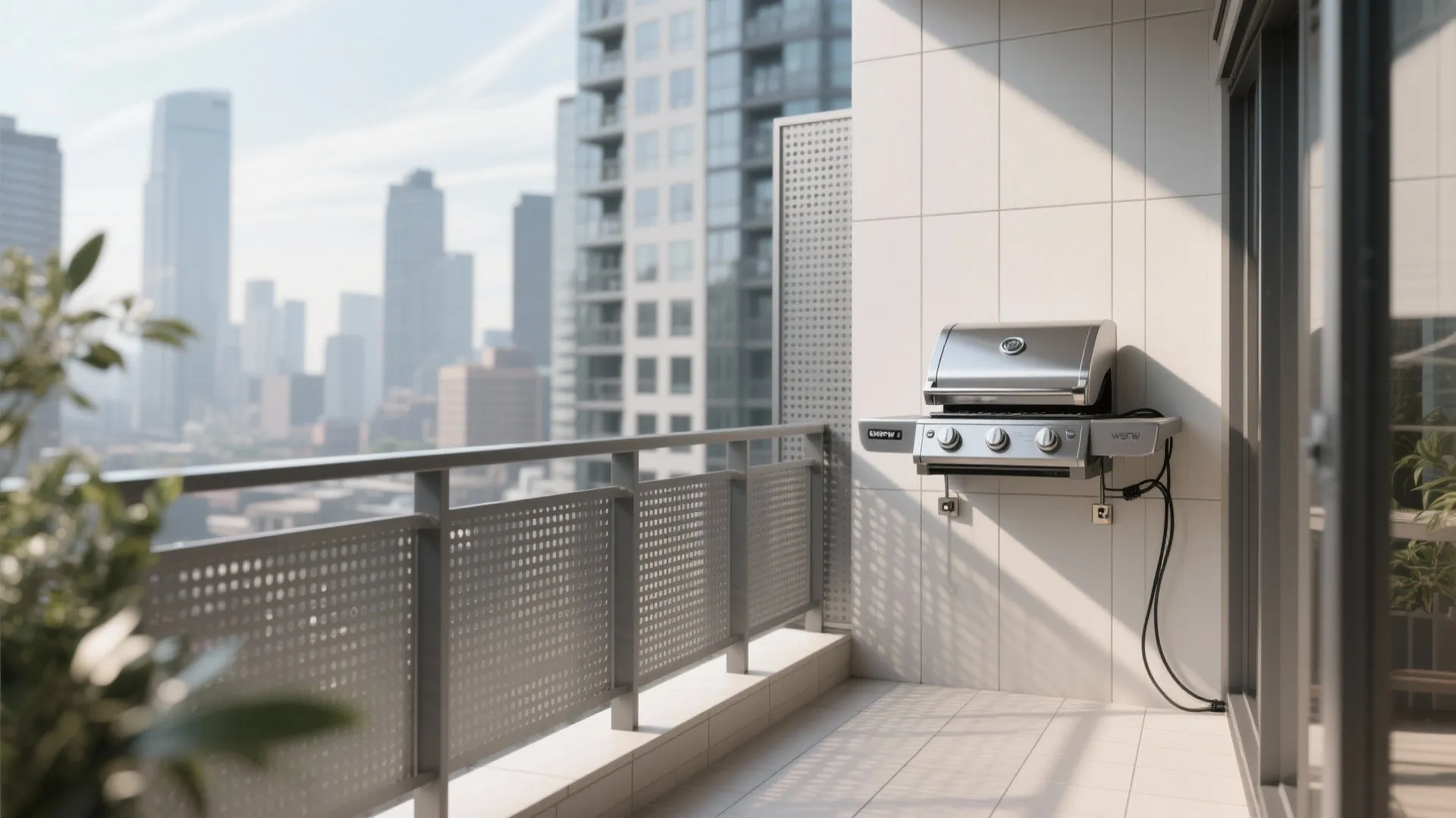 Compact Electric Grill + Wind-Smart Screen