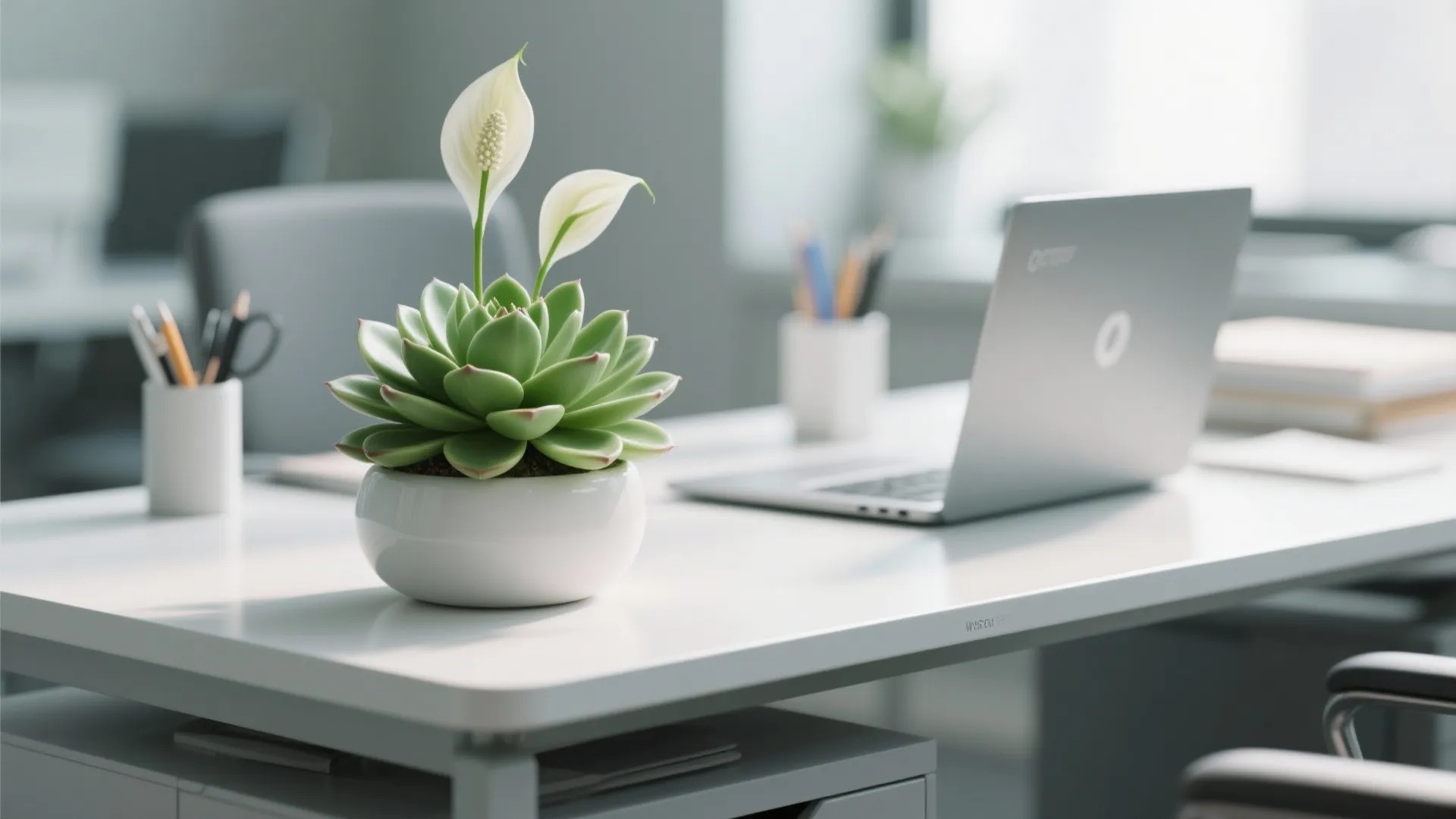 1. Elegant Desk Plants