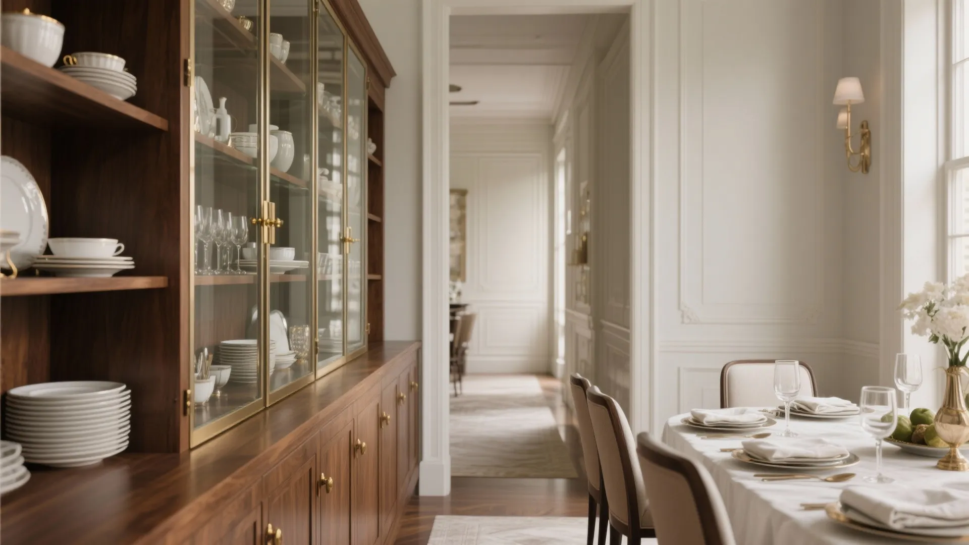 Invest in elegant storage—buffets, consoles, and display cabinets