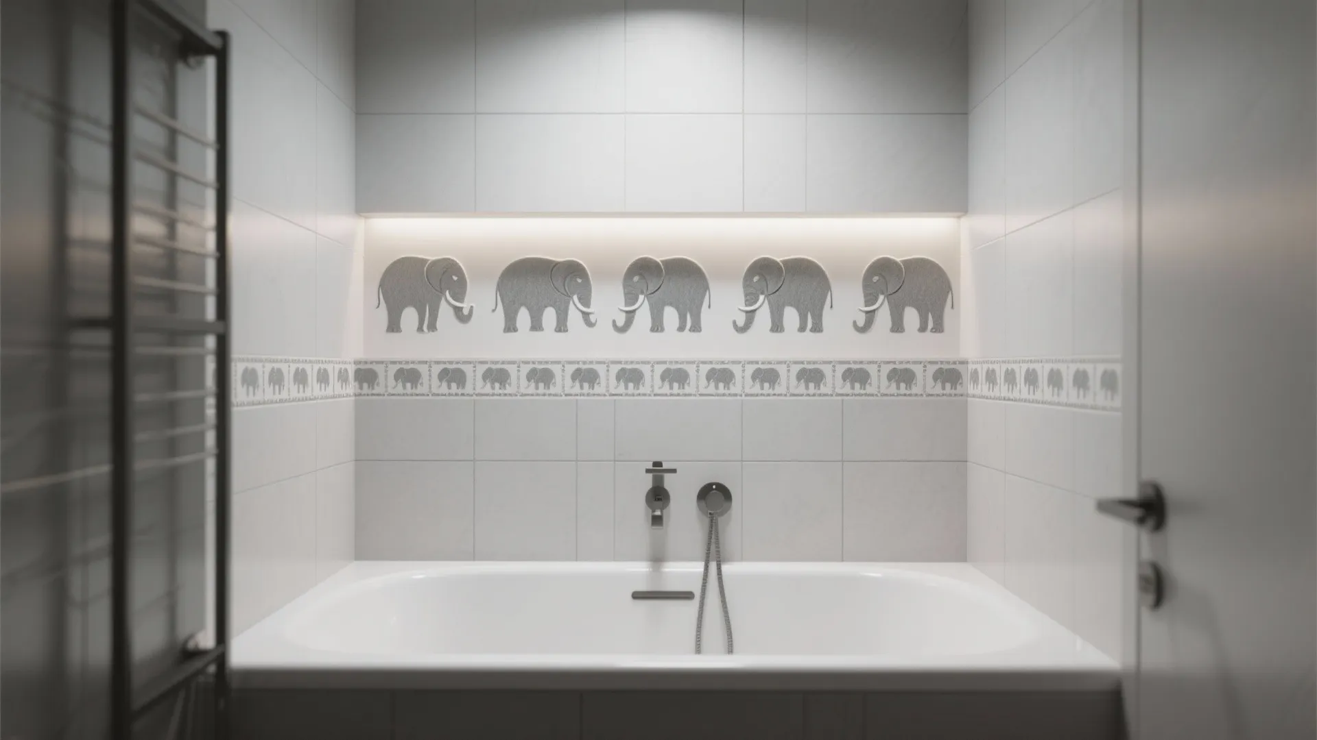 Elephant Motif Tiles for a Focal Strip