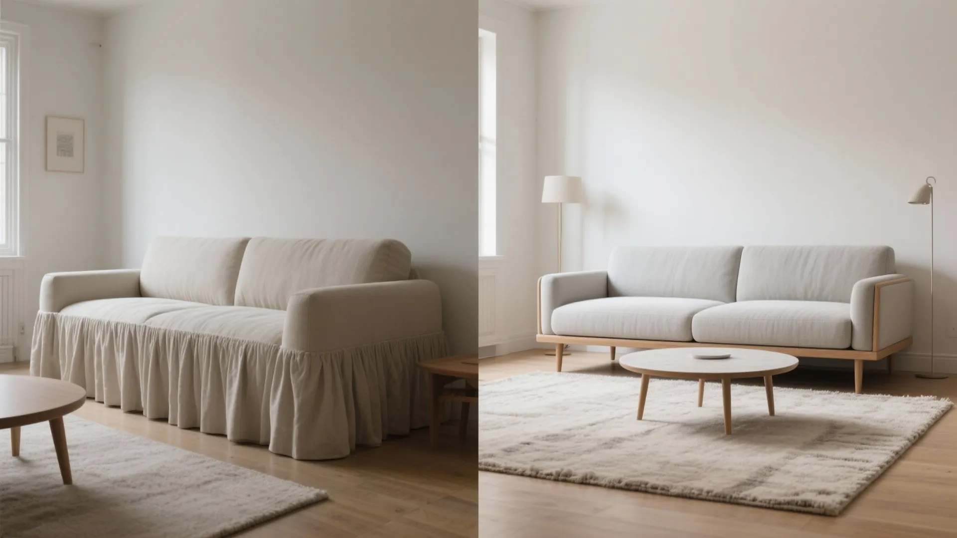 Elevated-Leg, Low-Profile Sofa for Visual Lightness