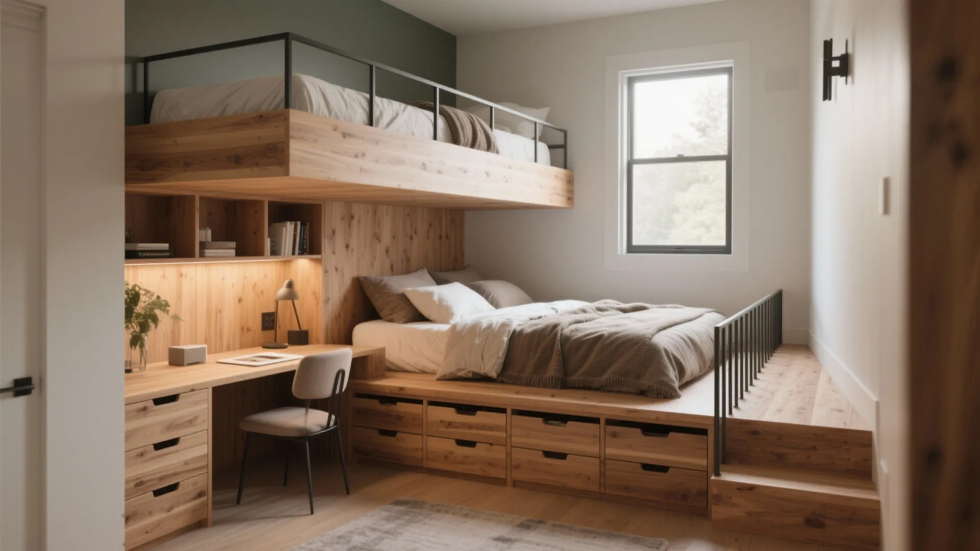 1. Elevate the bed (loft or platform)
