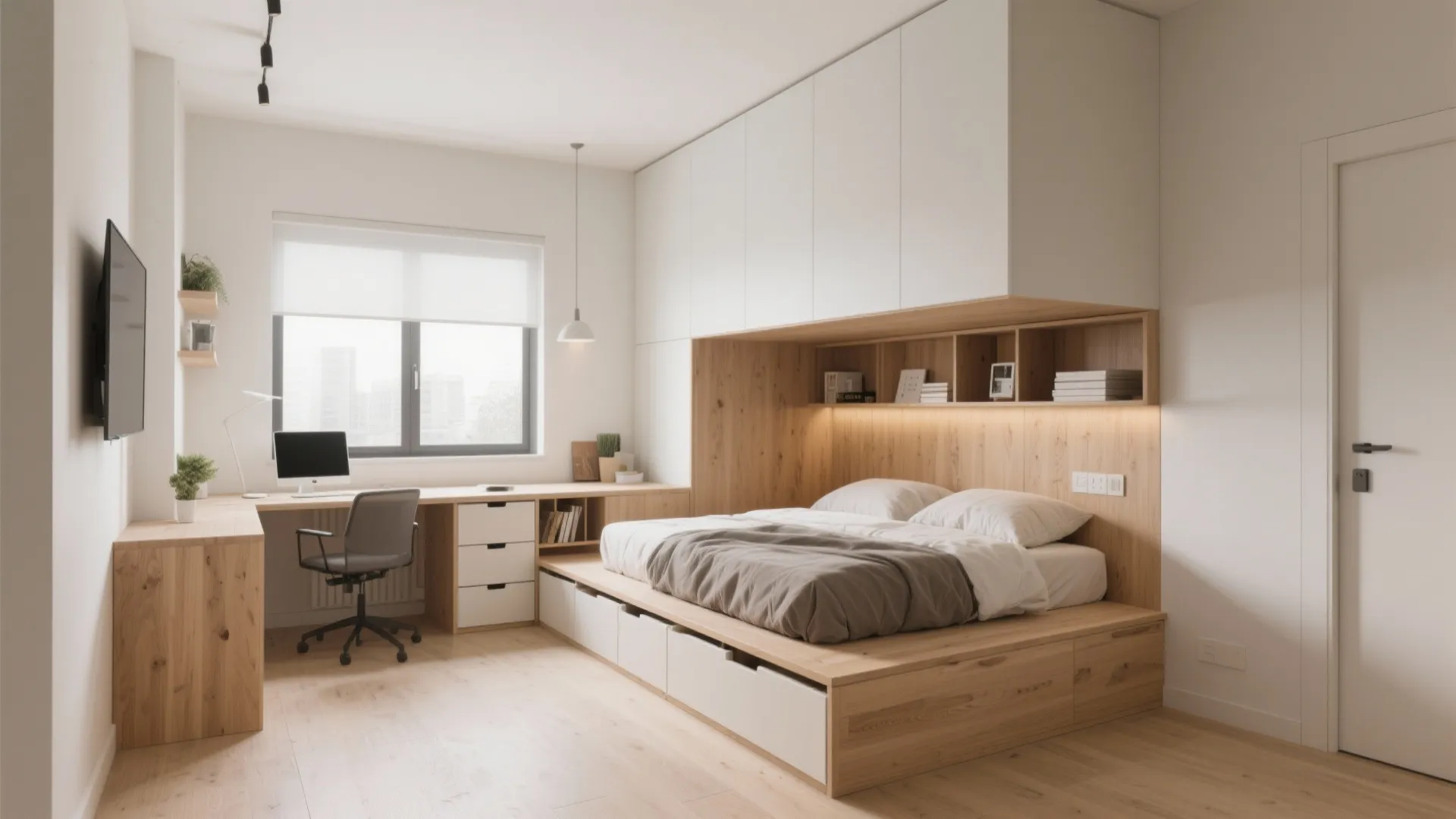 8. Elevated Platform Bed with Drawers