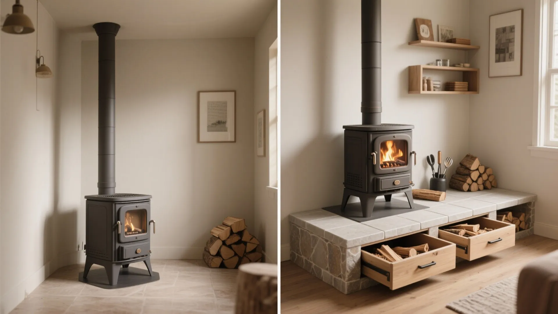 3. Elevate the stove and add hidden storage