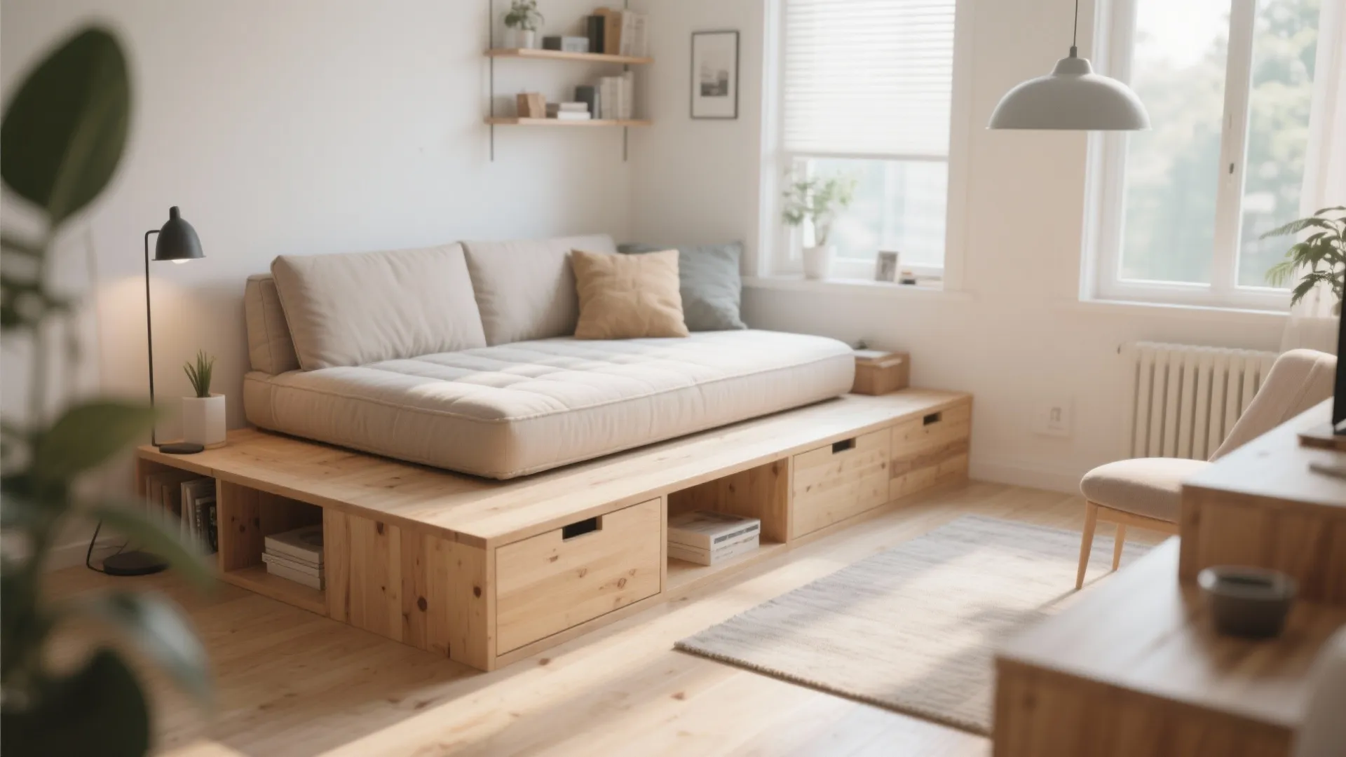 10. Elevated Futon Platform