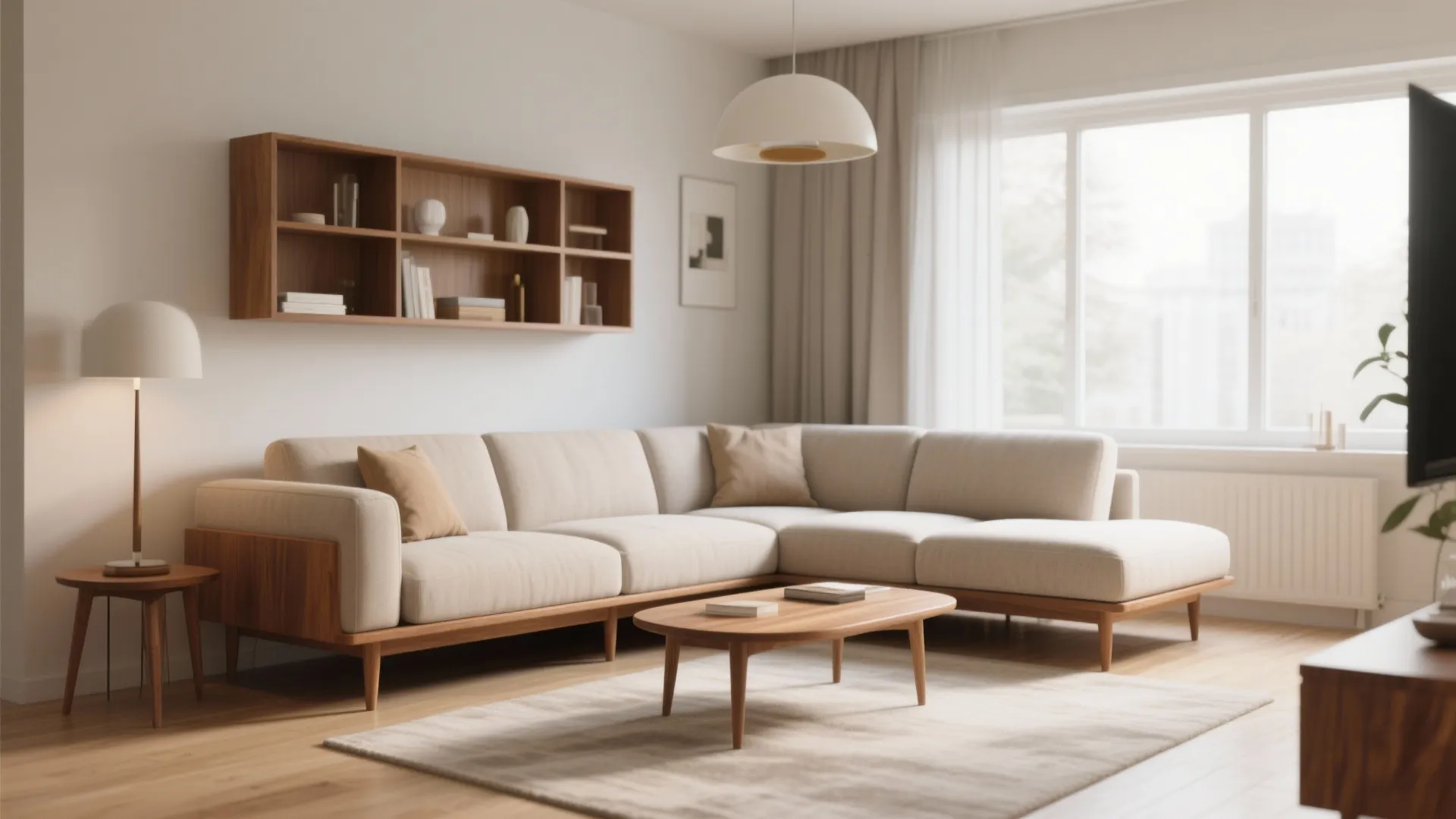 10. Elevated Sectional with Visible Legs