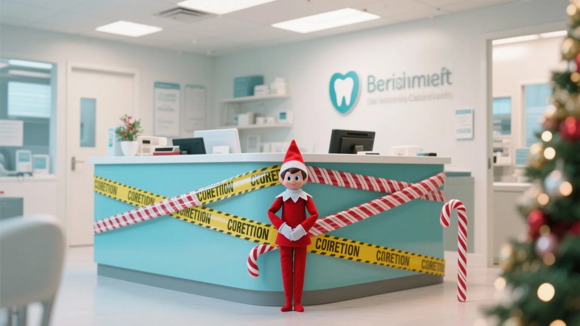 6. Candy Cane Caution Tape