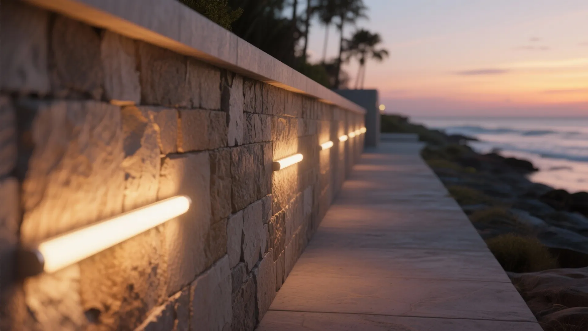 Embedded Lighting in Retaining Walls