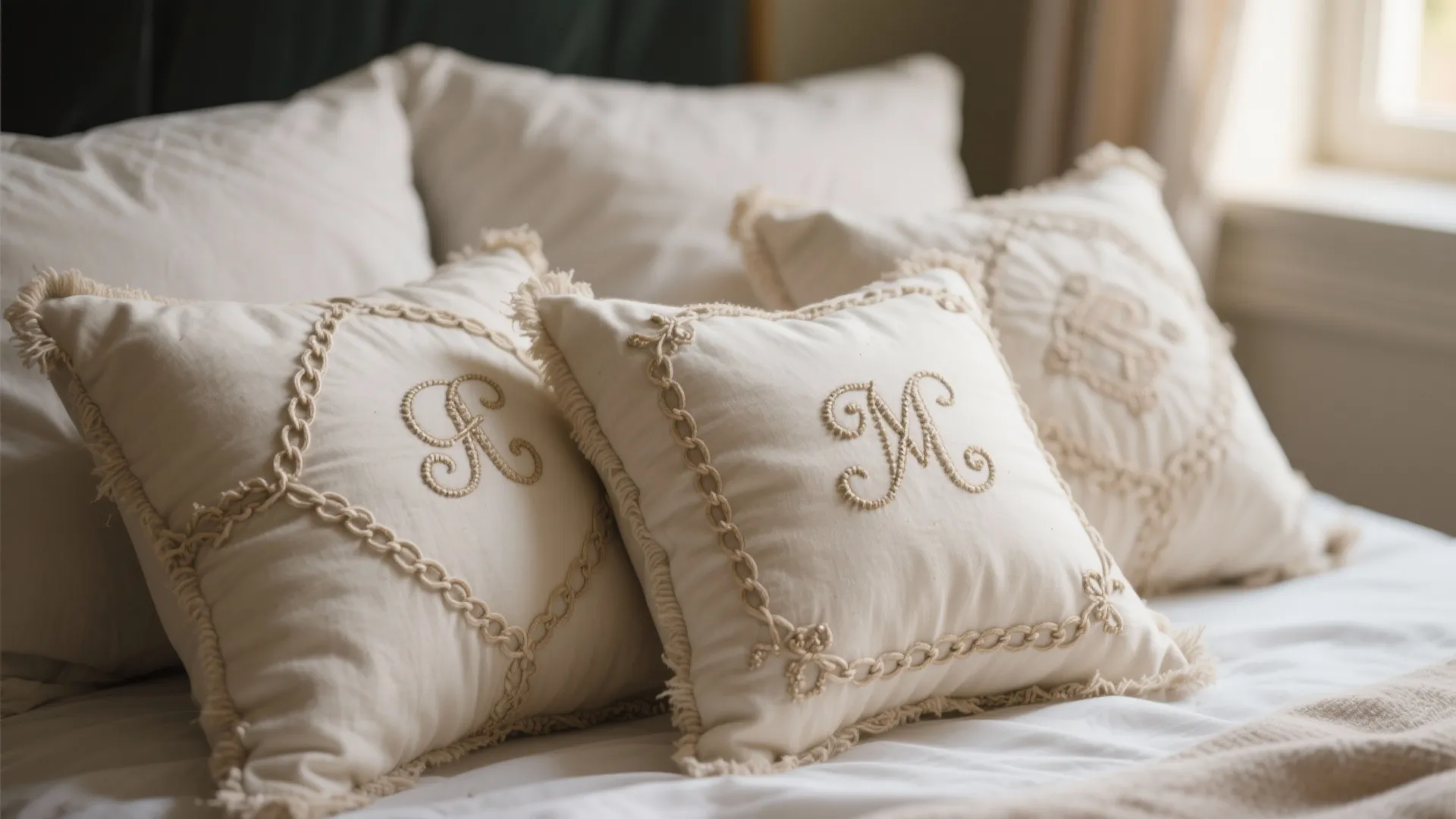 2. Embroidered Accent Pillows for Personality